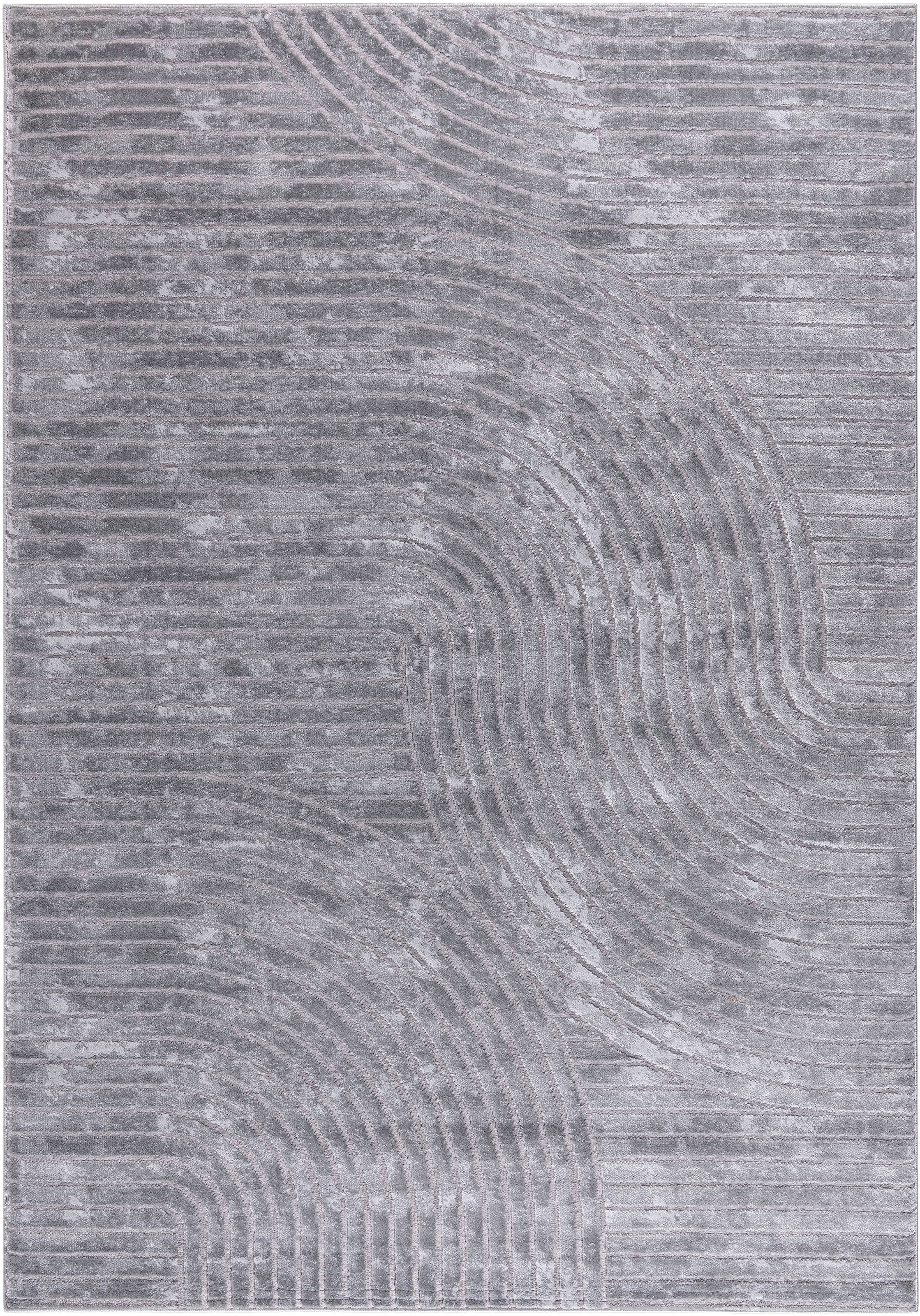OTTO home Teppich »Luvu, mit Hoch-Tief-Struktur« rechteckig 12 mm Höhe Modernes Design, Boho-Charme, dezenter Glanz, Wohnzimmer, Schlafzimmer
