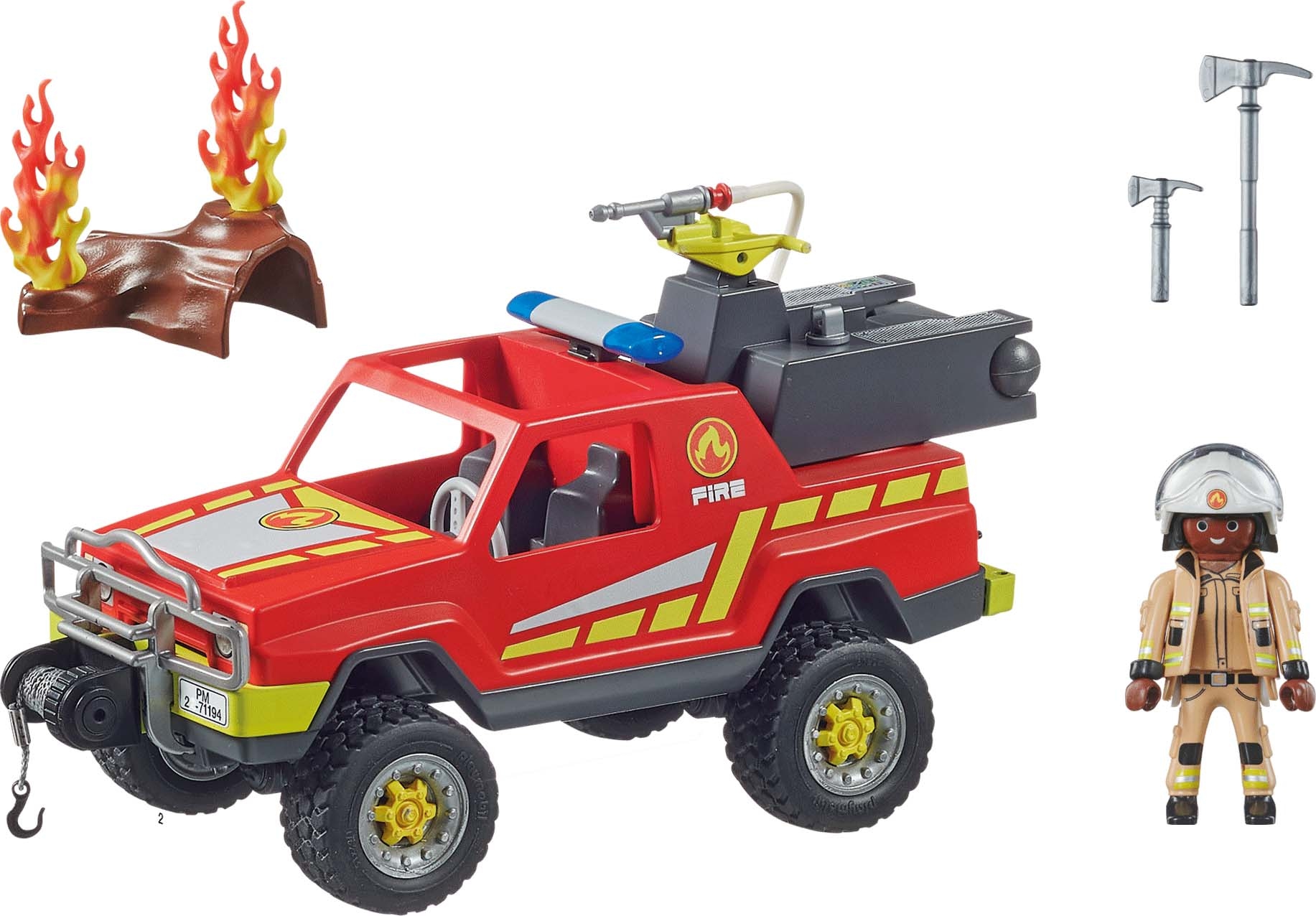 Playmobil® Konstruktions-Spielset »Feuerwehr-Löschtruck (71194), City Action«, (49 St.), Made in Germany