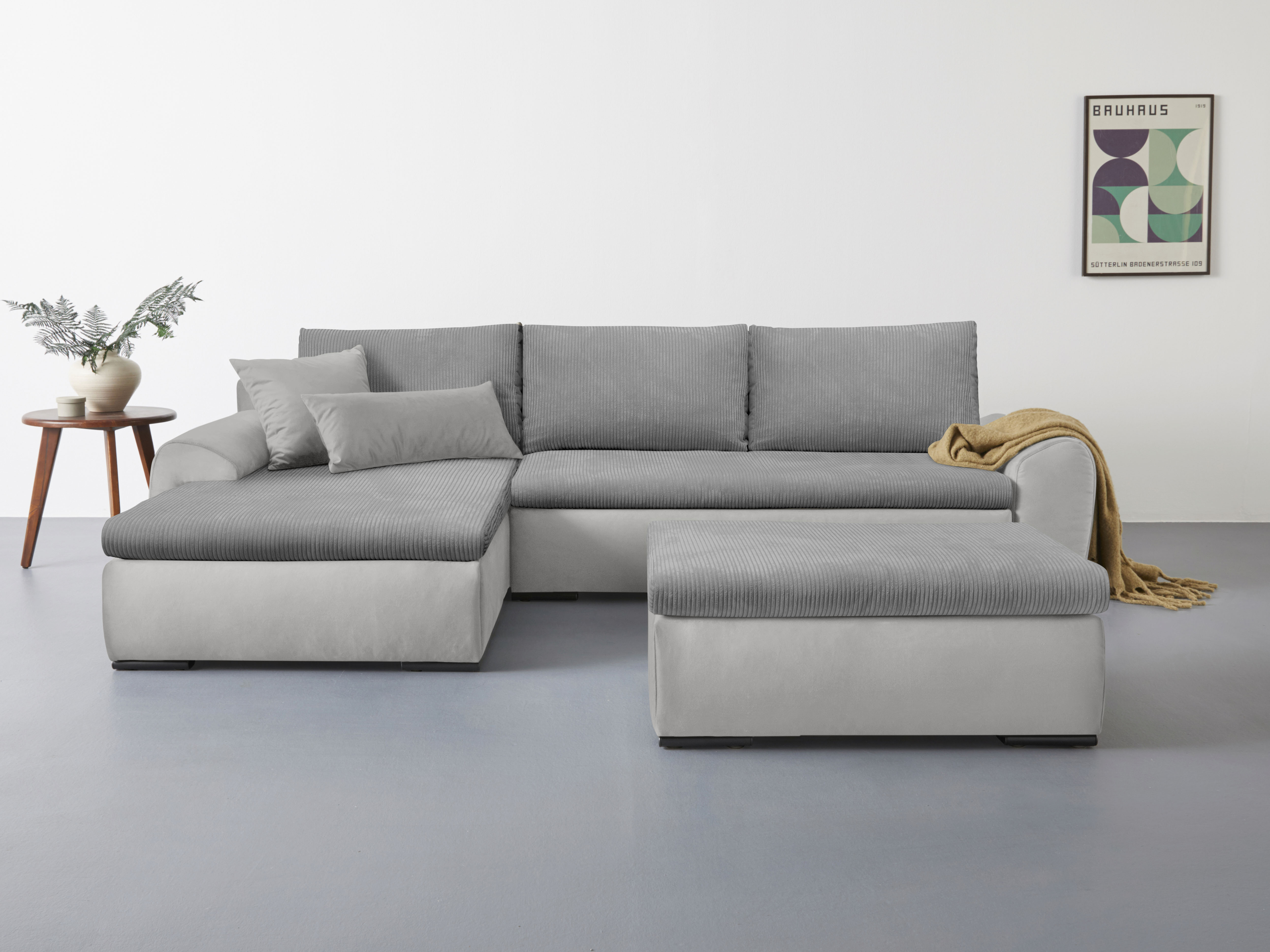 Home affaire Ecksofa "Win L-Form, B: 285 cm - OTTO. Verlässliche Qualität." 2 Zierkissen, optional Schlaffunktion & Bettkasten