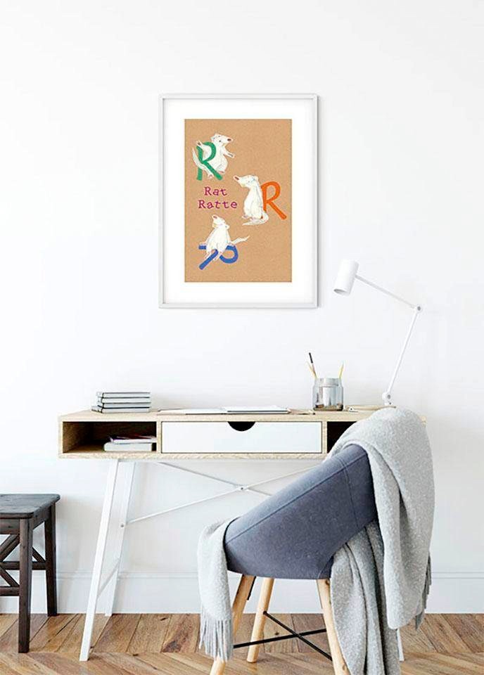Komar Bild »ABC Animal R«, Buchstaben, (1 St.), Wandbild zur Dekoration - ohne Rahmen
