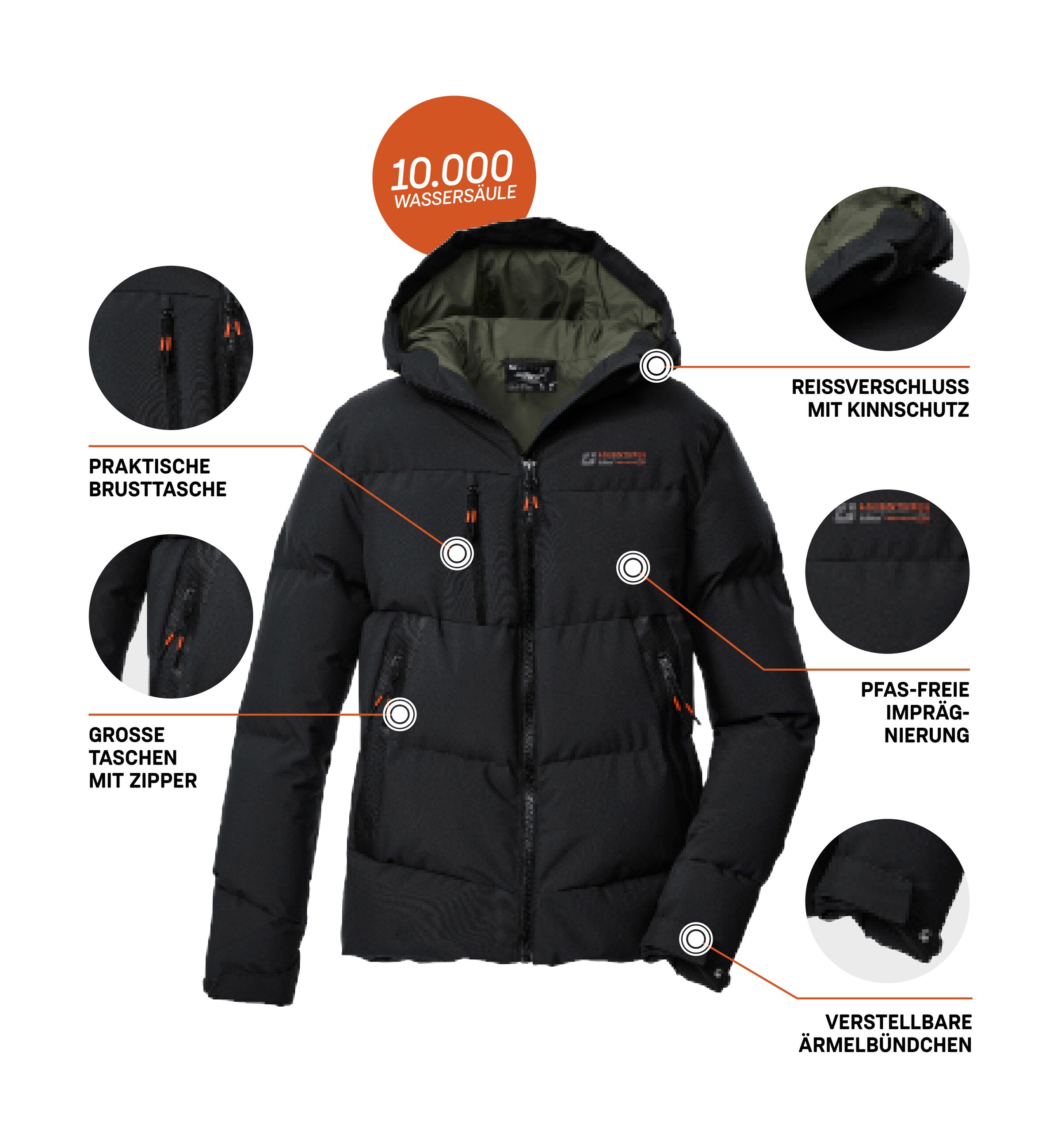 Killtec Steppjacke »KOW 239 BYS QLTD JCKT« Winddichte, wasserabweisende Kinderjacke mit verstellbaren Bündchen