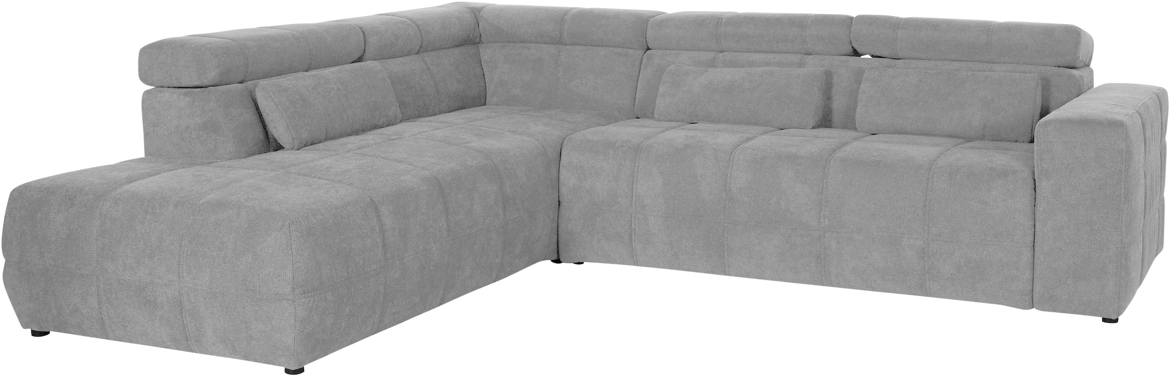 DOMO collection Ecksofa »Brandon L-Form, auch in Leder«, inklusive Kopfteilverstellung, wahlweise mit Sitztiefenverstellung