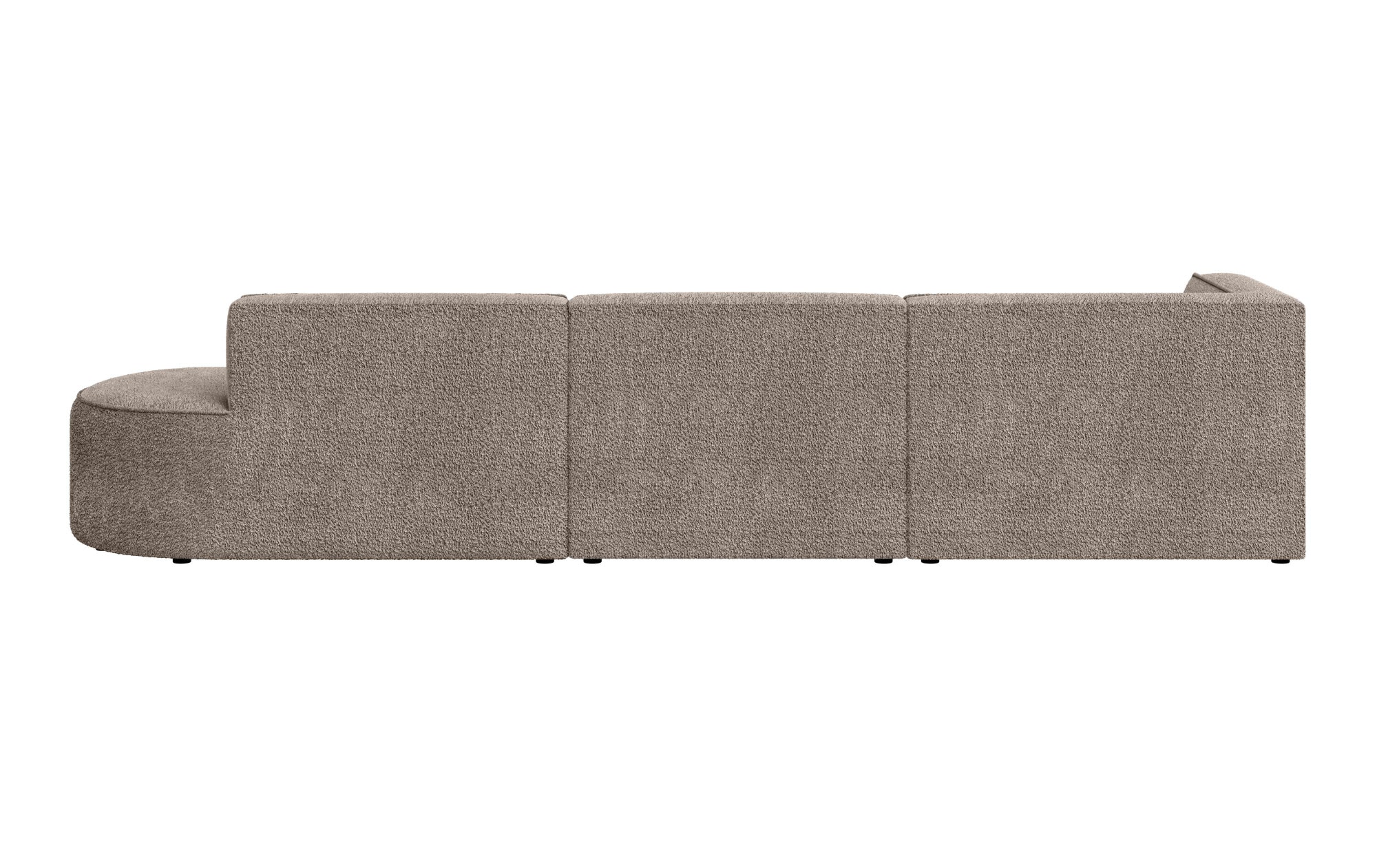 andas Ecksofa »EIVIND Designer Sofa mit Ottomane rechts/links, B/T/H: 343/159/72 cm«, L-Form mit Wellenunterfederung, auch in Feincord und Bouclé