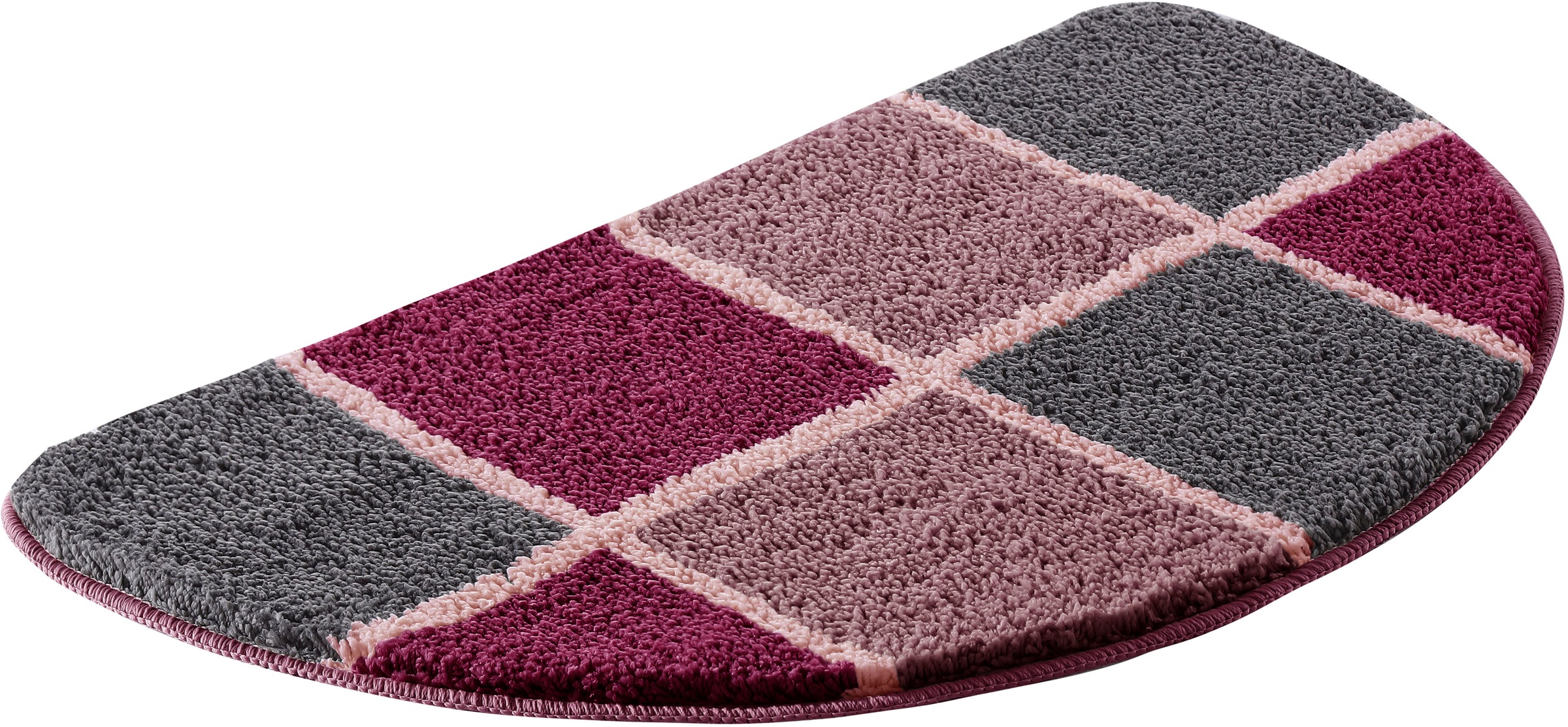 my home Badematte »Anna mit Kachelmuster, Badvorleger, Badezimmer Teppich, Duschvorleger« Höhe 20 mm rutschhemmend beschichtet strapazierfähig Badteppich, Hoch-Tief Effekt, Modern, Weich