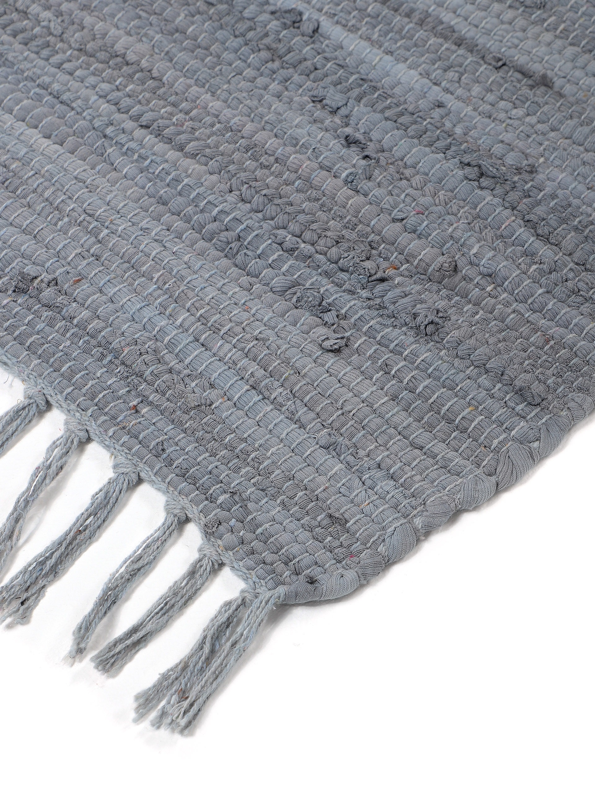 carpetfine Teppich »Kelim Chindi uni, auch als Läufer«, rechteckig, 5 mm Höhe, Wendeteppich, reine Baumwolle, handgewebt, Uni-Farben, mit Fransen