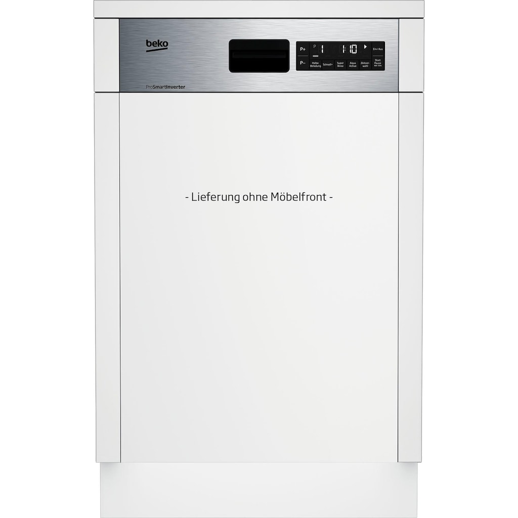 BEKO teilintegrierbarer Geschirrspüler »DSS28021X«, DSS28021X, 11 Maßgedecke