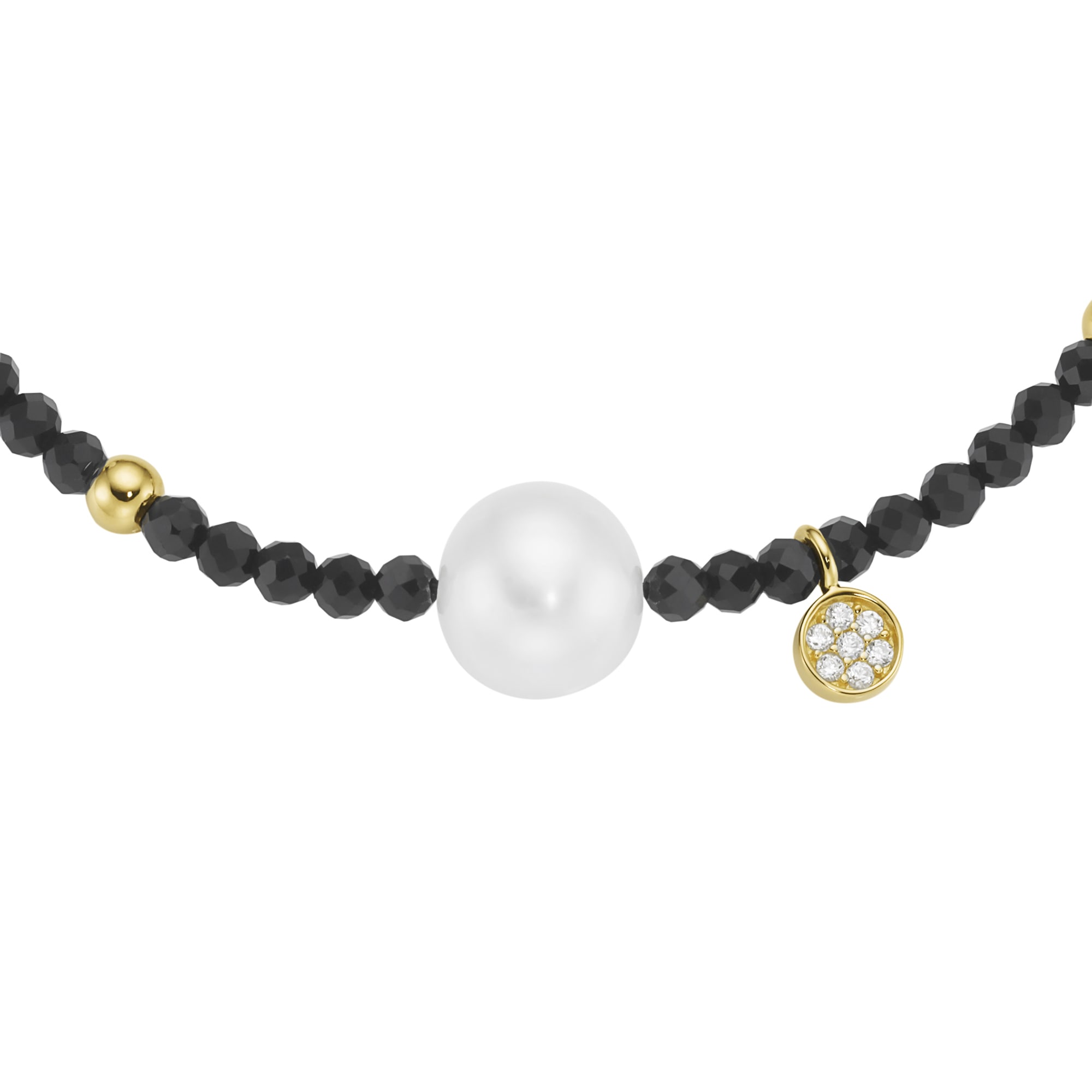 GIORGIO MARTELLO MILANO Armband »Armband mit Süßwasser-Perlen und Ziersteinen, Silber 925«
