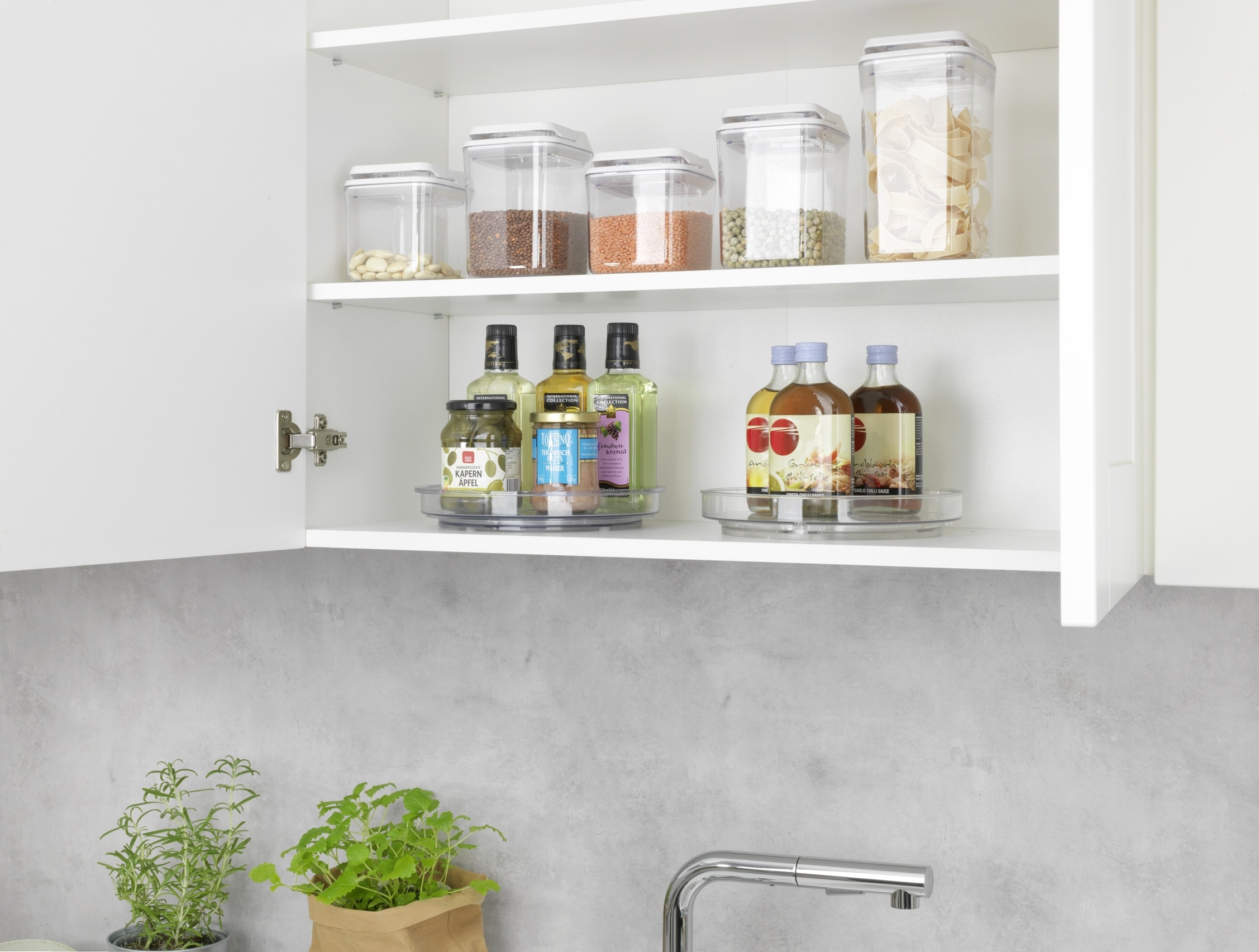 WENKO Aufbewahrungssystem »Victoria«, (1 tlg., drehbares Tablett, Ø 24 cm), Drehteller für Küche, Esstisch oder Kühlschrank, mit Außenranderhöhung