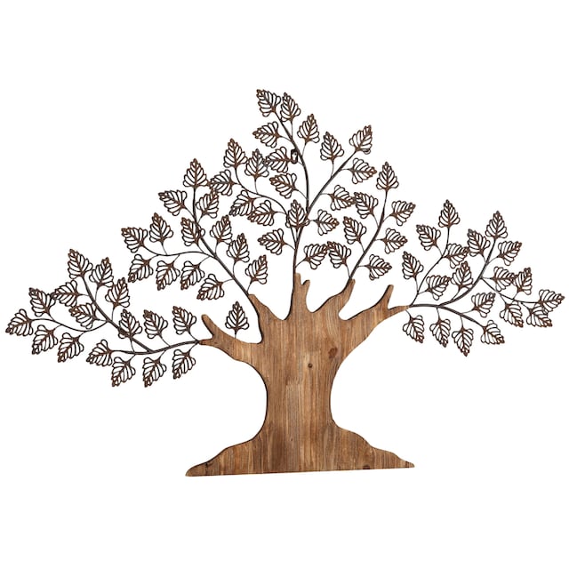 HOFMANN LIVING AND MORE Wanddekoobjekt »Baum«, Materialmix aus Metall und  Holz bequem kaufen