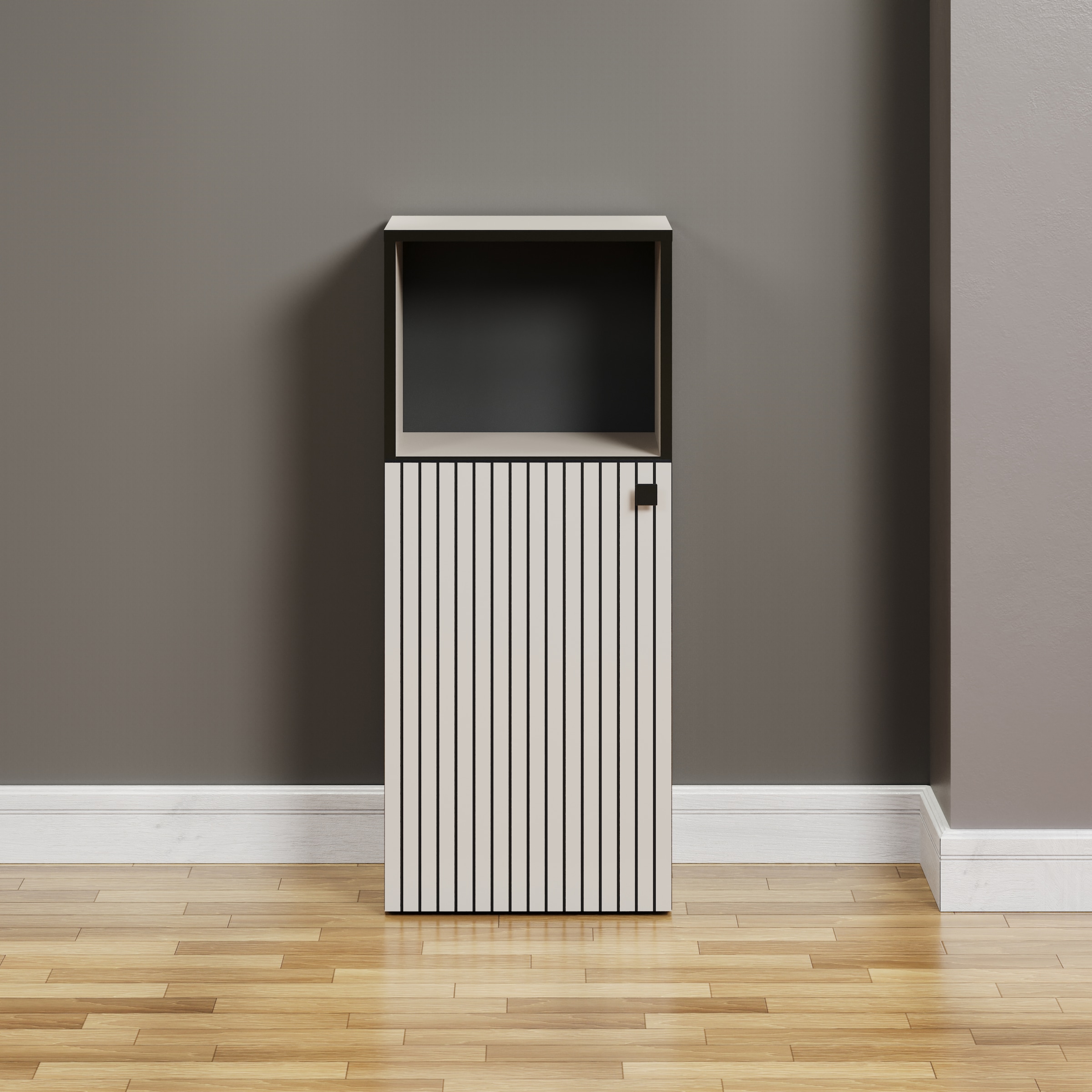 welltime Unterschrank »Amrum«, Badschrank mit offenem Fach und Rillenoptik - Maße (B/T/H) 40/31/95 cm