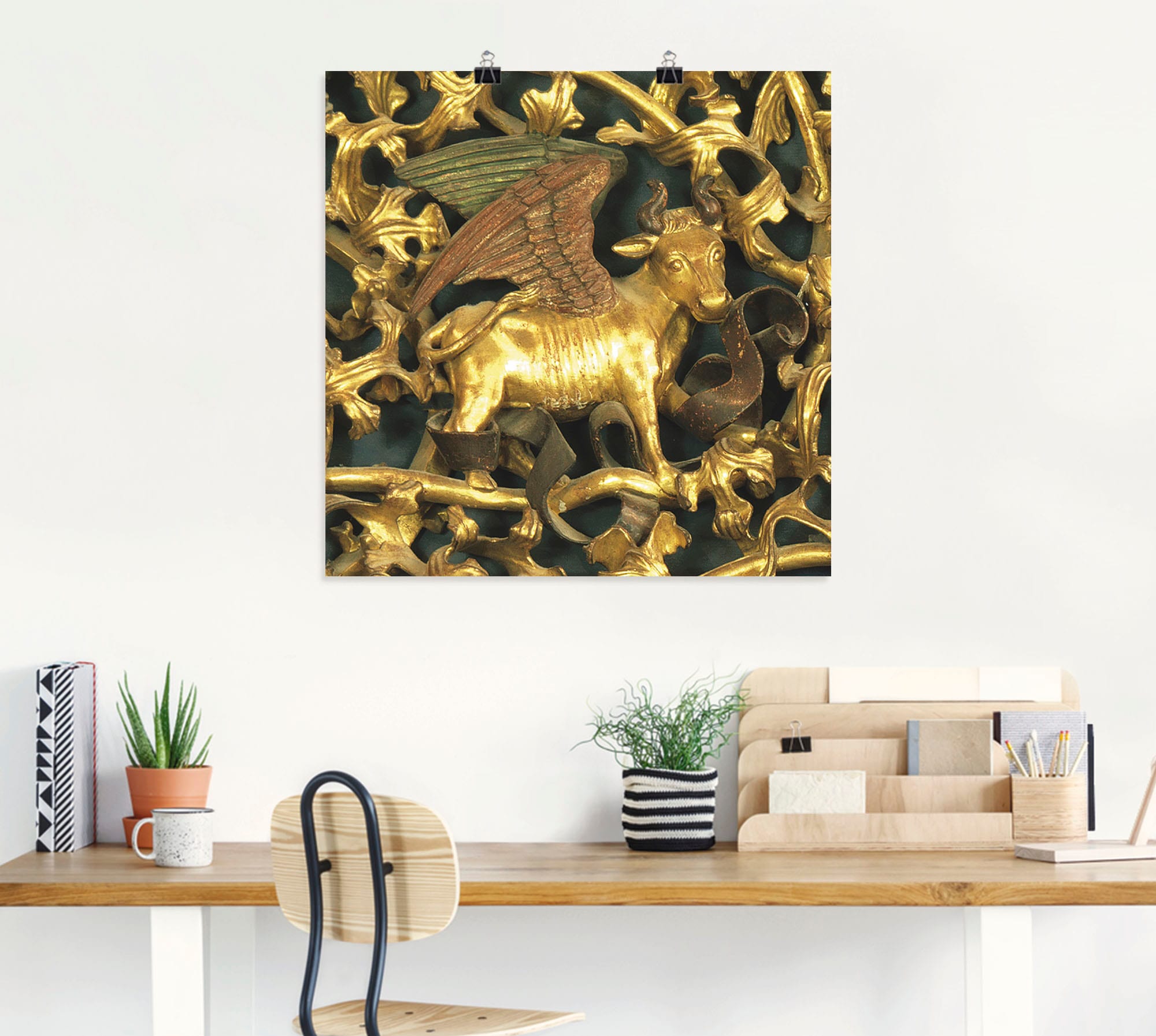 Artland Wandbild »Isenheimer Altar, Detail: Stier«, Wildtiere, (1 St.), als Leinwandbild, Wandaufkleber oder Poster in versch. Größen