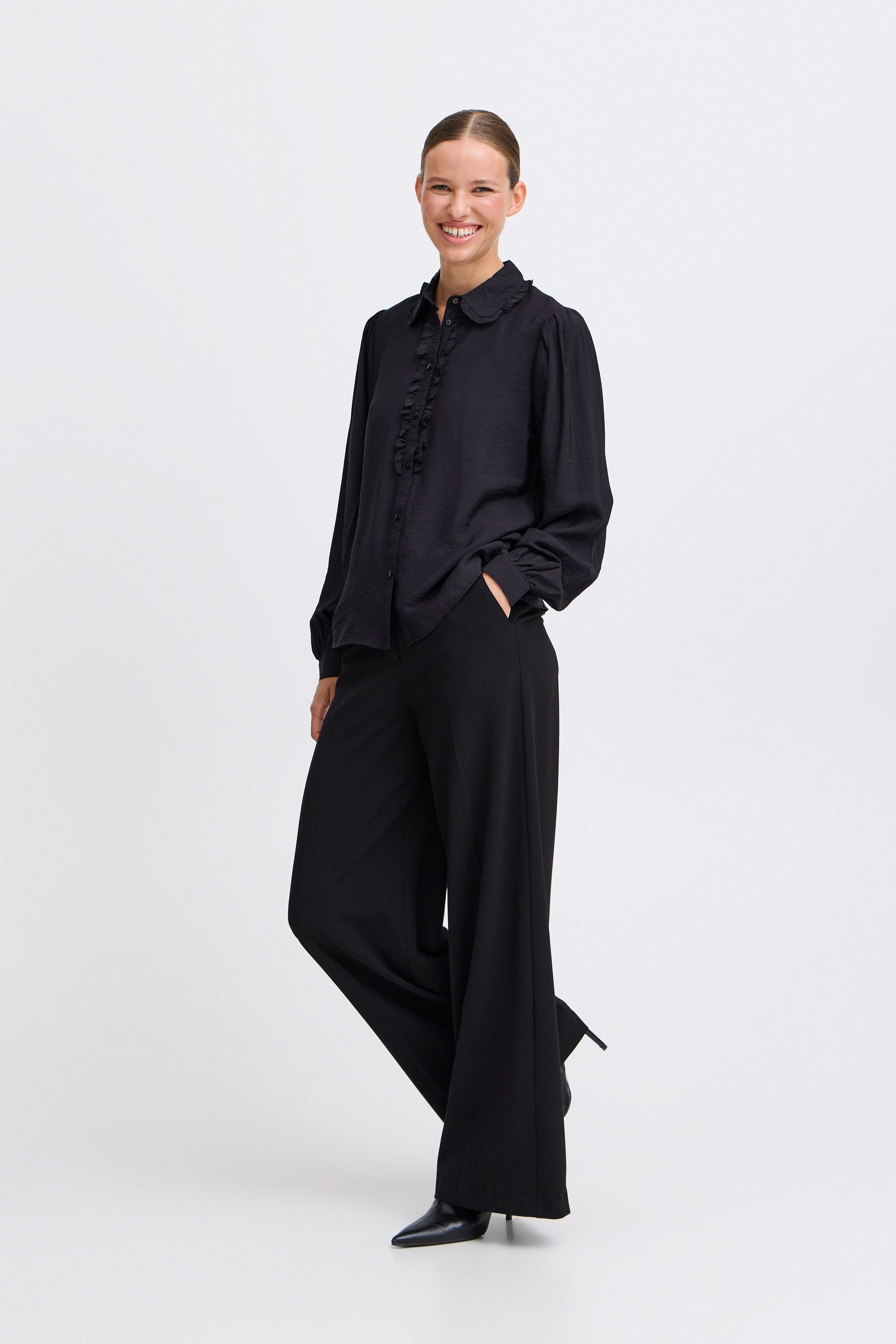 b.young Langarmbluse »Langarmbluse BYIBINE FRILL SHIRT«