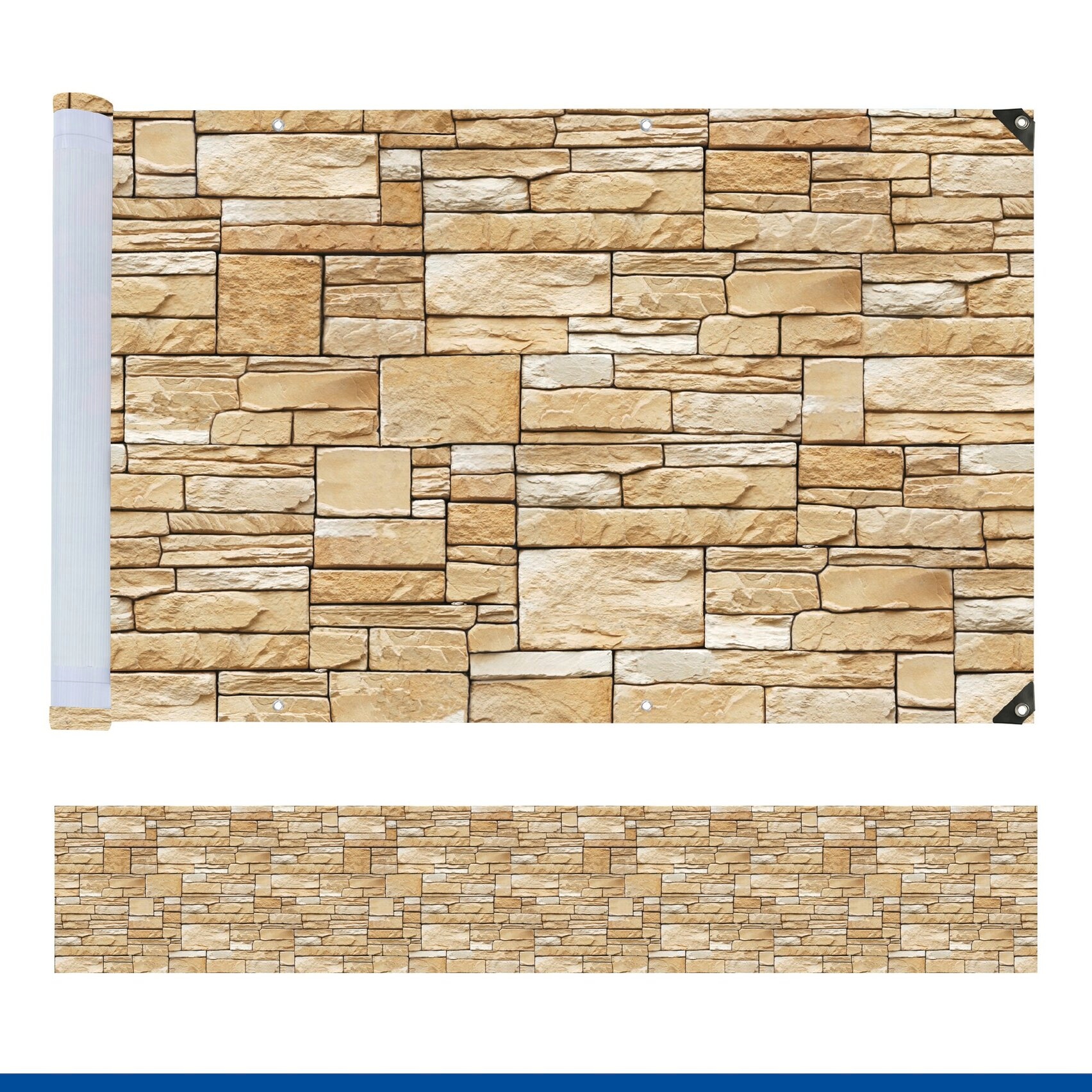 WENKO Balkonsichtschutz »Mauer« LxH: 500x85 cm, für Balkon und Terrasse