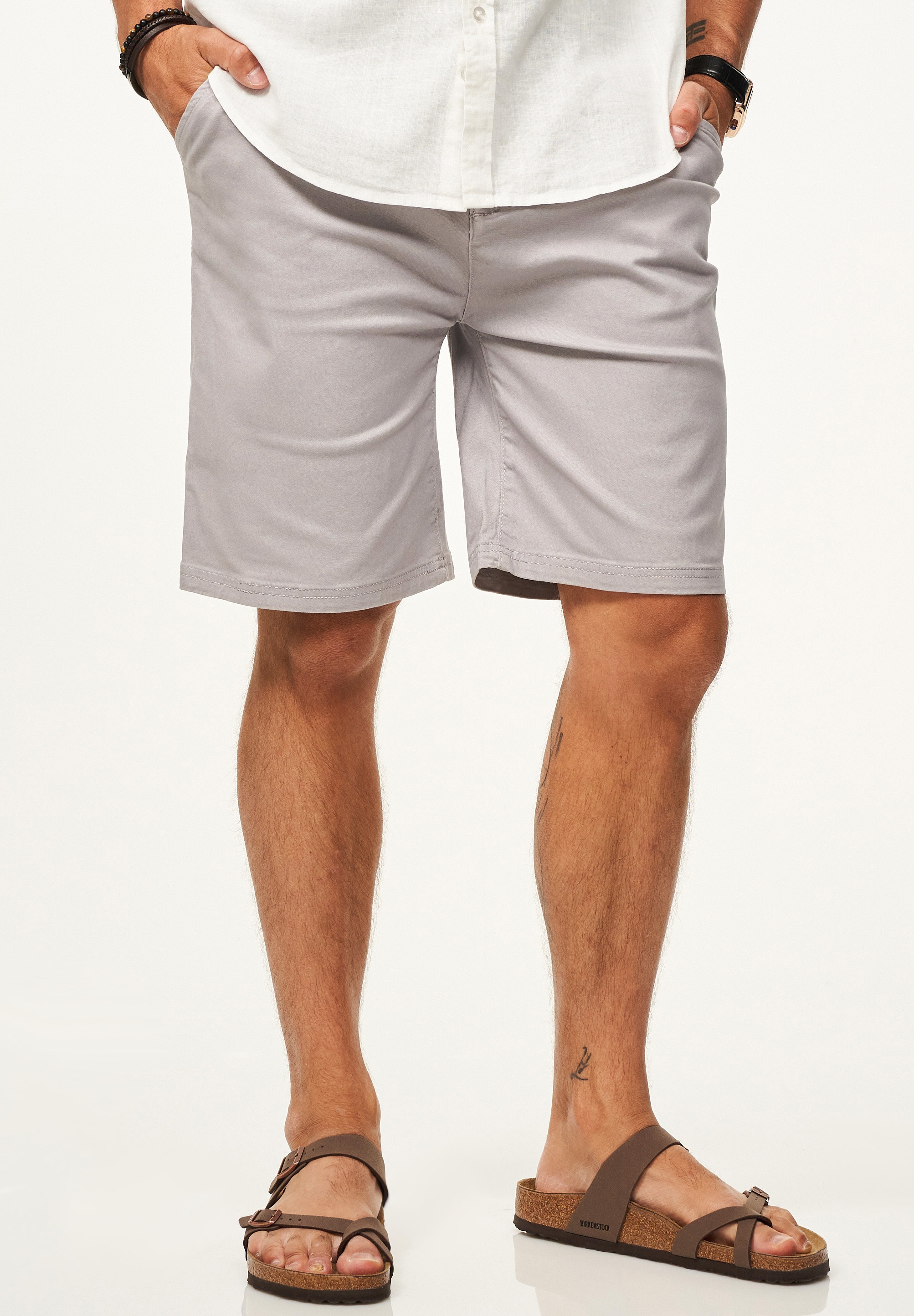 SOULSTAR Chinoshorts »SOULSTAR Chinoshorts mit Stretchanteil Basic Kurze Hose für Herren«  Regular-Fit Sommershorts mit Elasthan-Anteil Bermuda inkl. Gürtel