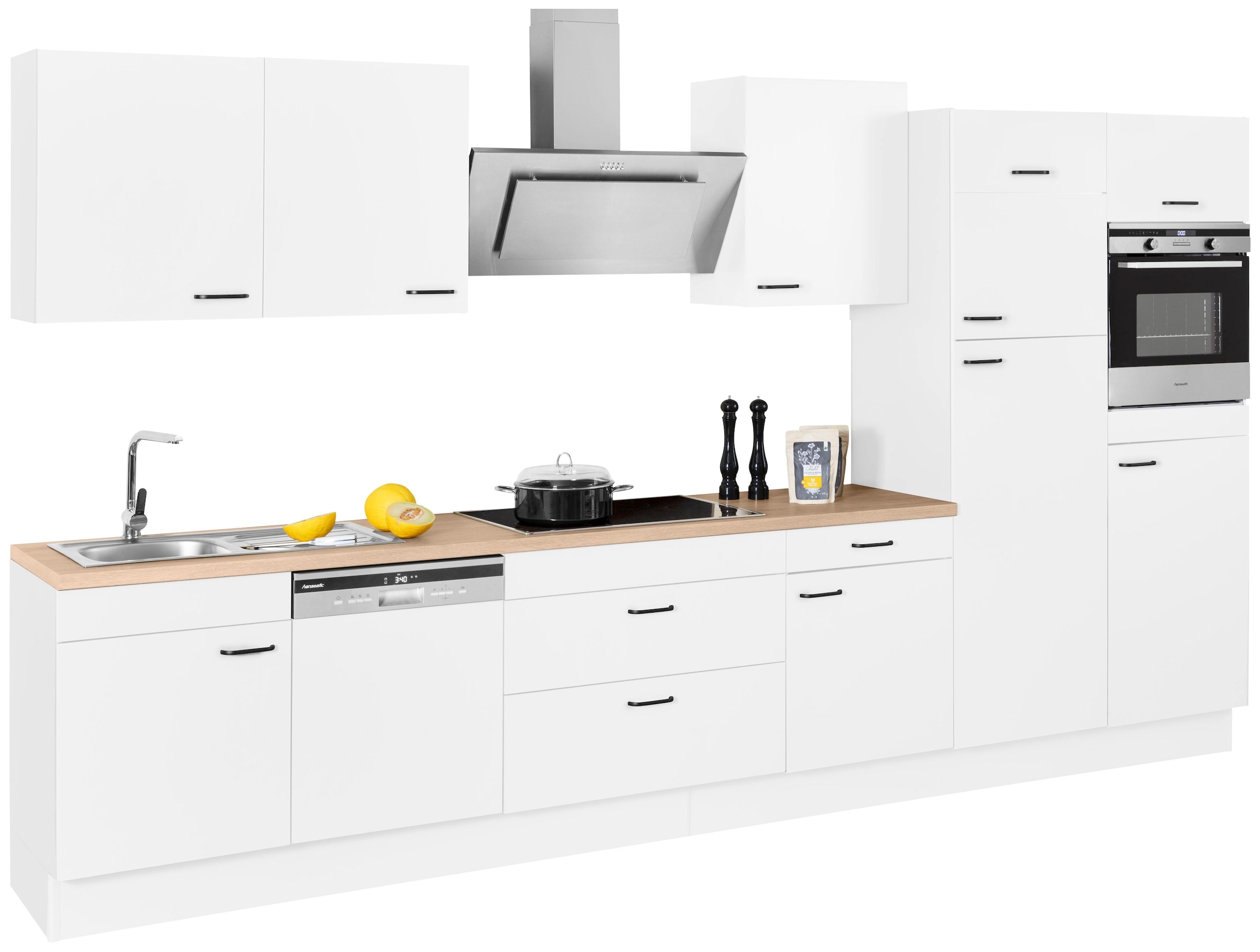 OPTIFIT Küchenzeile »Elga«, Premium-Küche, Soft-Close-Funktion, bequem Vollauszügen, bestellen cm 390 Breite großen