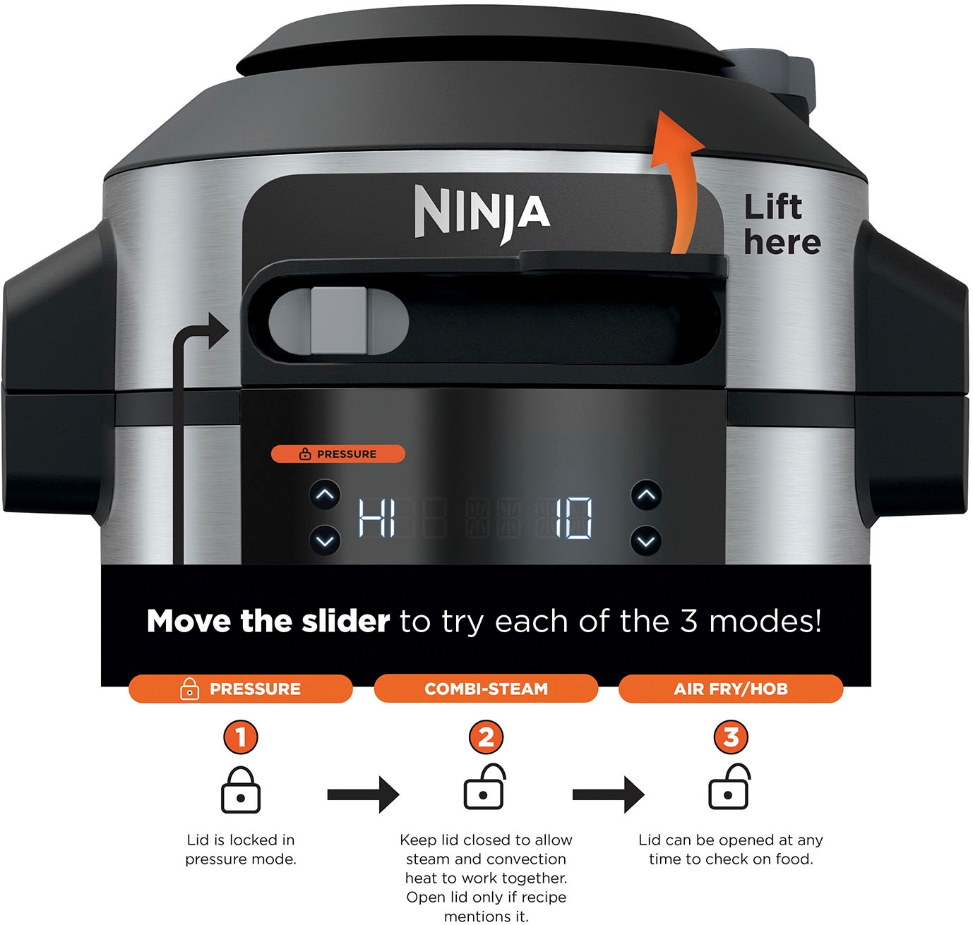 NINJA Multikocher »Foodi 11-in-1 SmartLid Multikocher OL550EU«