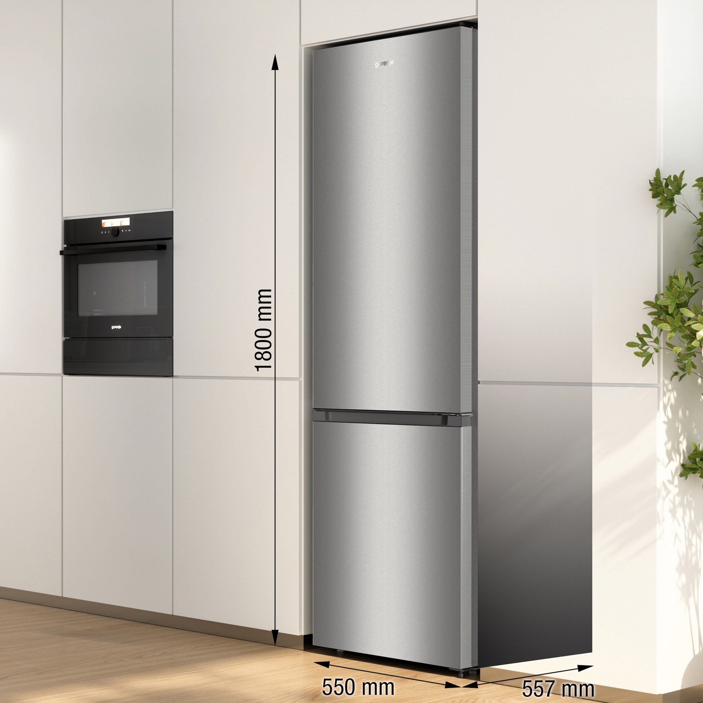 GORENJE Kühl-/Gefrierkombination »RK4182PS4«, LED-Innenbeleuchtung, CrispZone, Eco-Modus