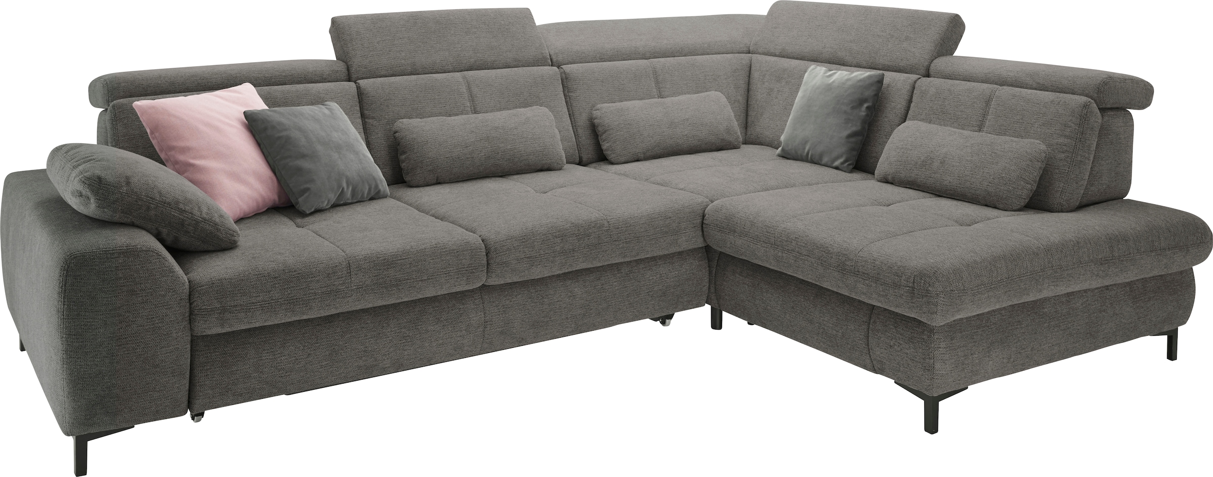set one by Musterring Ecksofa »SO 3400 Sitzhöhe 47cm oder 49cm, Sitztiefe verstellbar, B/T 317/220 cm« Kaltschaumpolsterung, Flachgewebe, whlw. mit Funktionen, Sitzhöhe 47