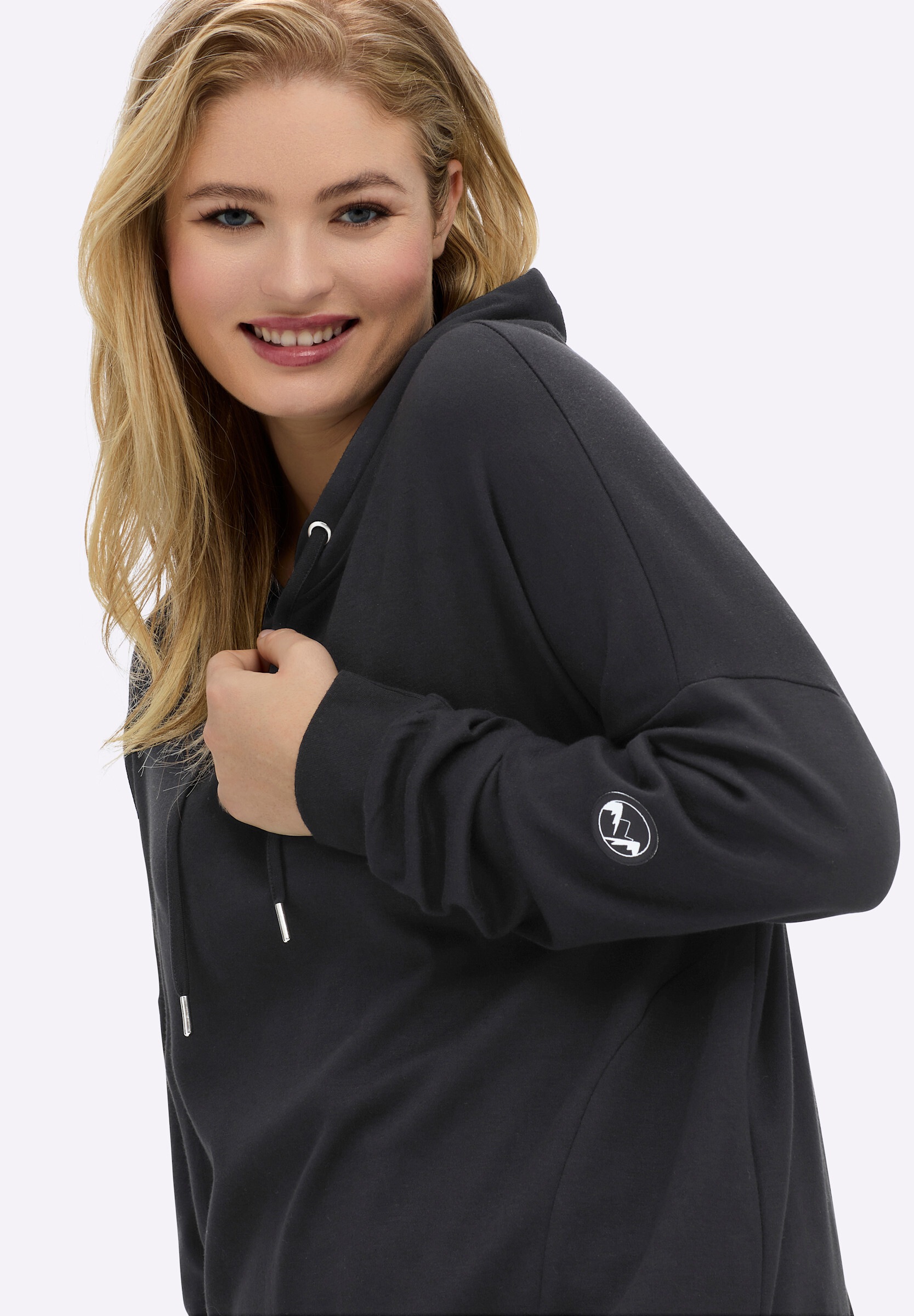 Sheego Sweatshirt »Sweatshirt Kapuzensweatshirt mit Rippbündchen«
