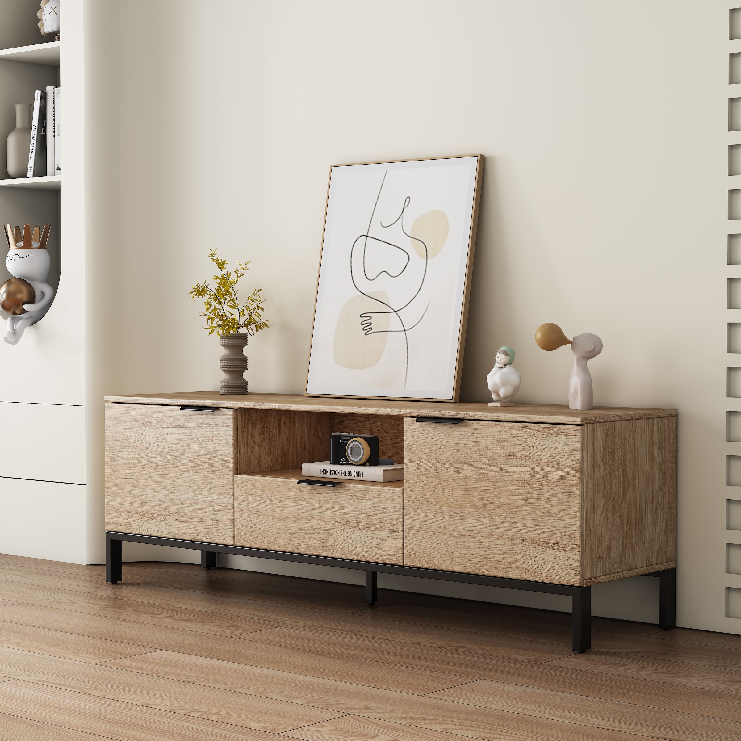 OTTO home TV-Board »Jorinde« Melaminoberfläche, flexibler Stauraum und robustes Metallgestell