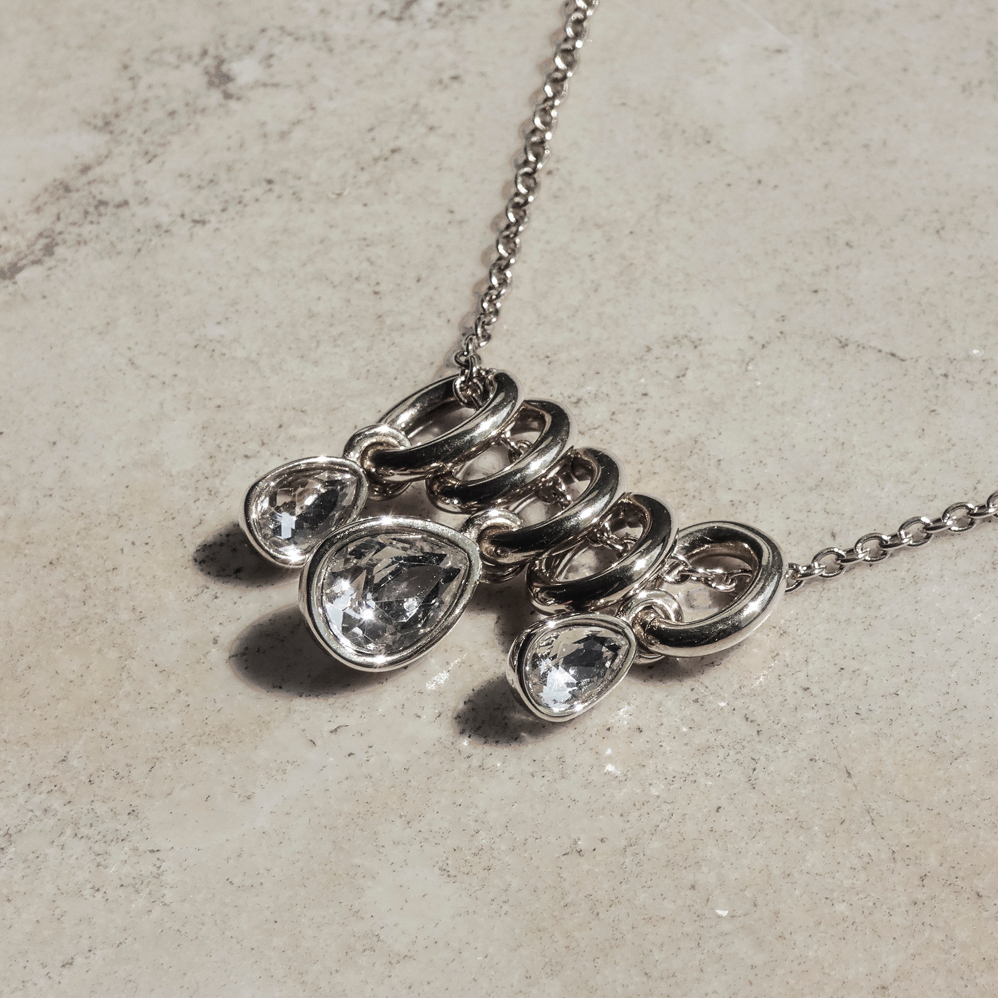 Echtzeit Kette mit Anhänger »Schmuck Geschenk Edelstahl Halskette Like Diamonds Tropfen« mit Glasstein
