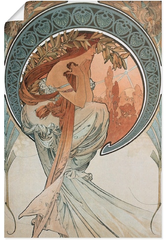Kunstdruck »Vier Künste: Die Poesie. 1898«, Frau, (1 St.), als Alubild, Leinwandbild,...
