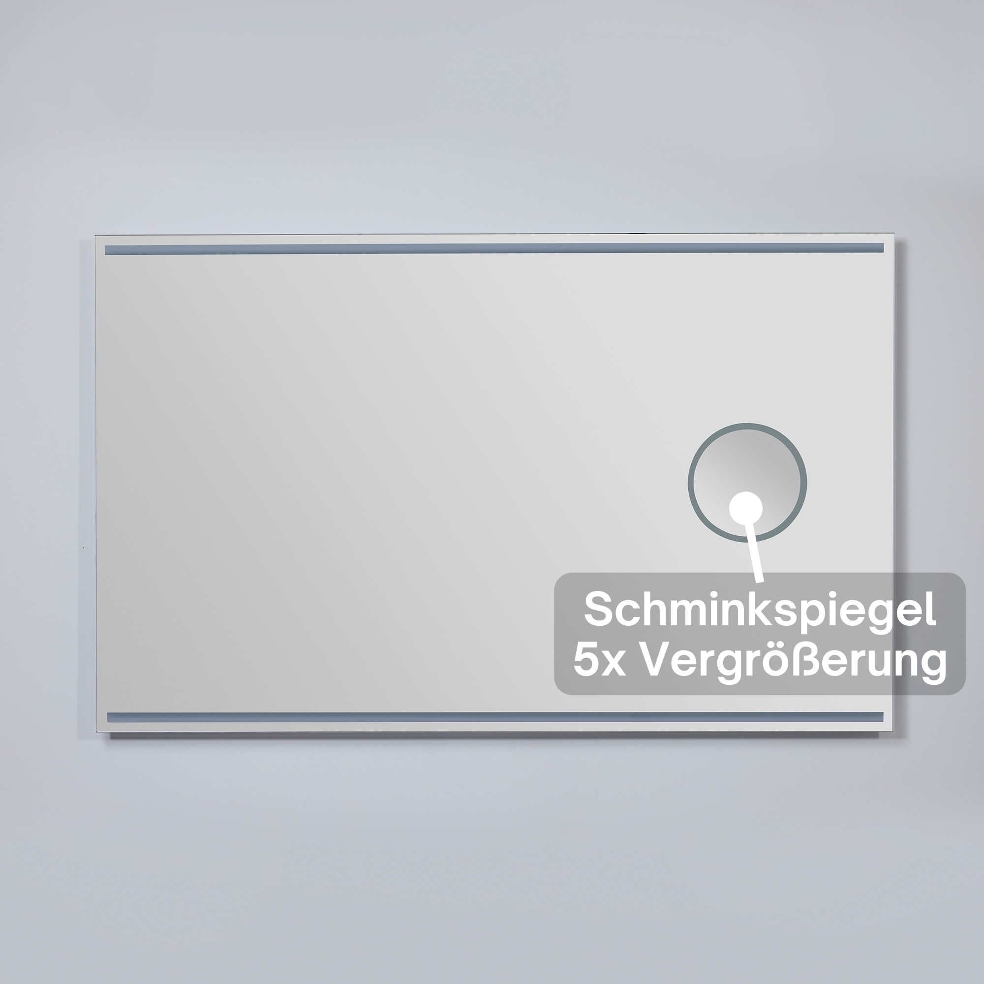 Loevschall Badspiegel »Focus, Spiegel mit Beleuchtung, Integrierter Schminkspiegel«, LED licht, Dänisches Design, Lichtspiegel, x5 Vergrößerung