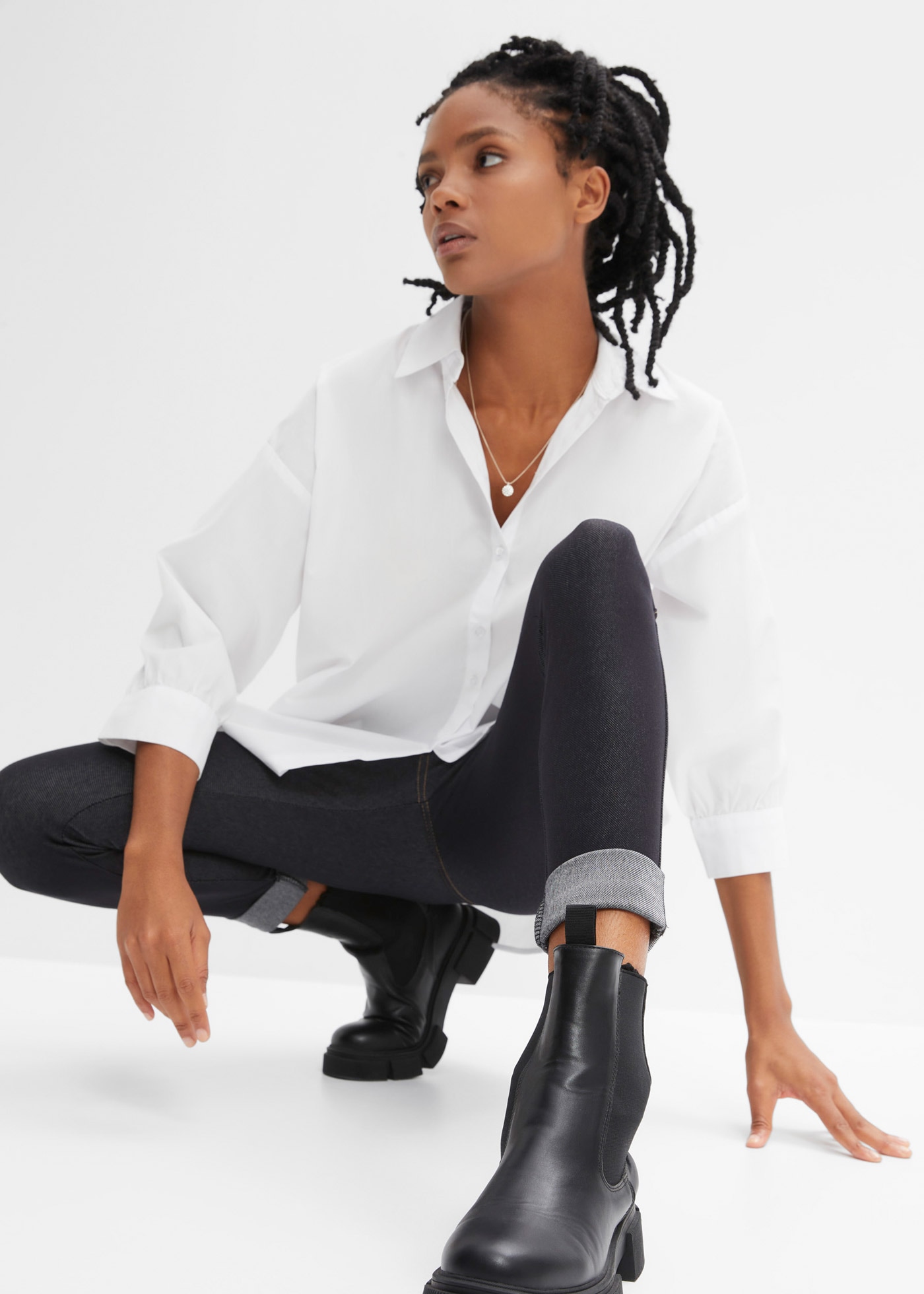 bonprix Jeggings »Leggings in Jeansoptik aus Baumwoll-Mix«  schmale Skinny-Fit-Passform, Jeans-Leggings