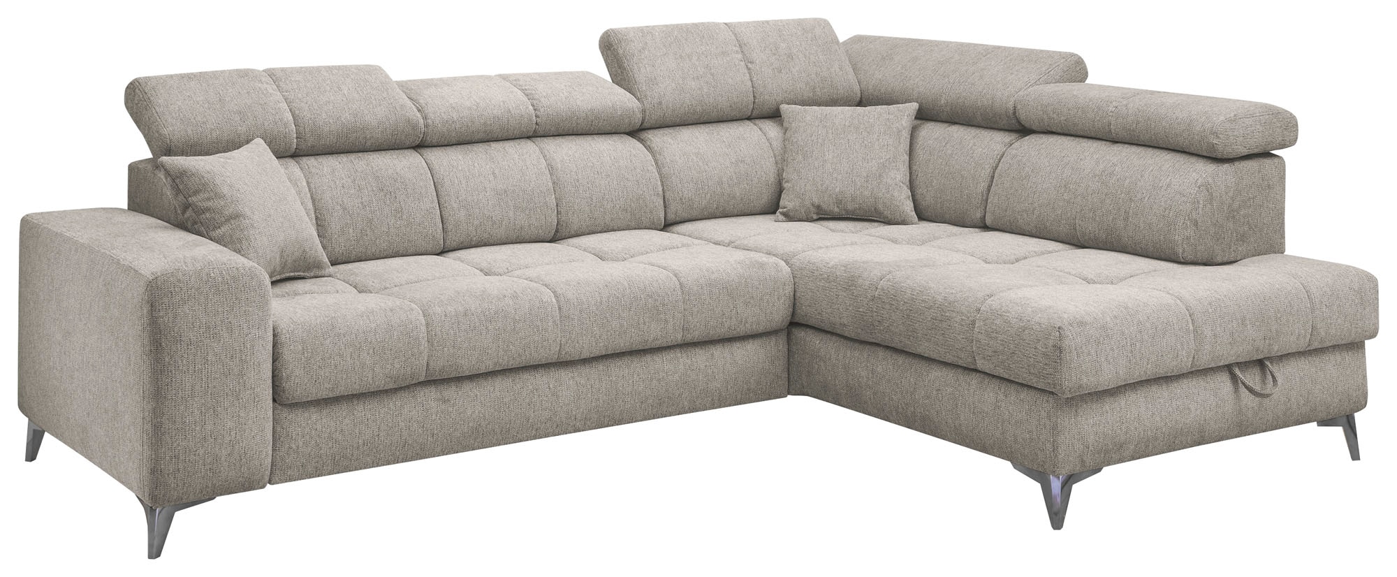 ED EXCITING DESIGN Ecksofa »Sydney L-Form« motorischer Sitztiefenverstellung, USB-Port & 2 Zierkissen