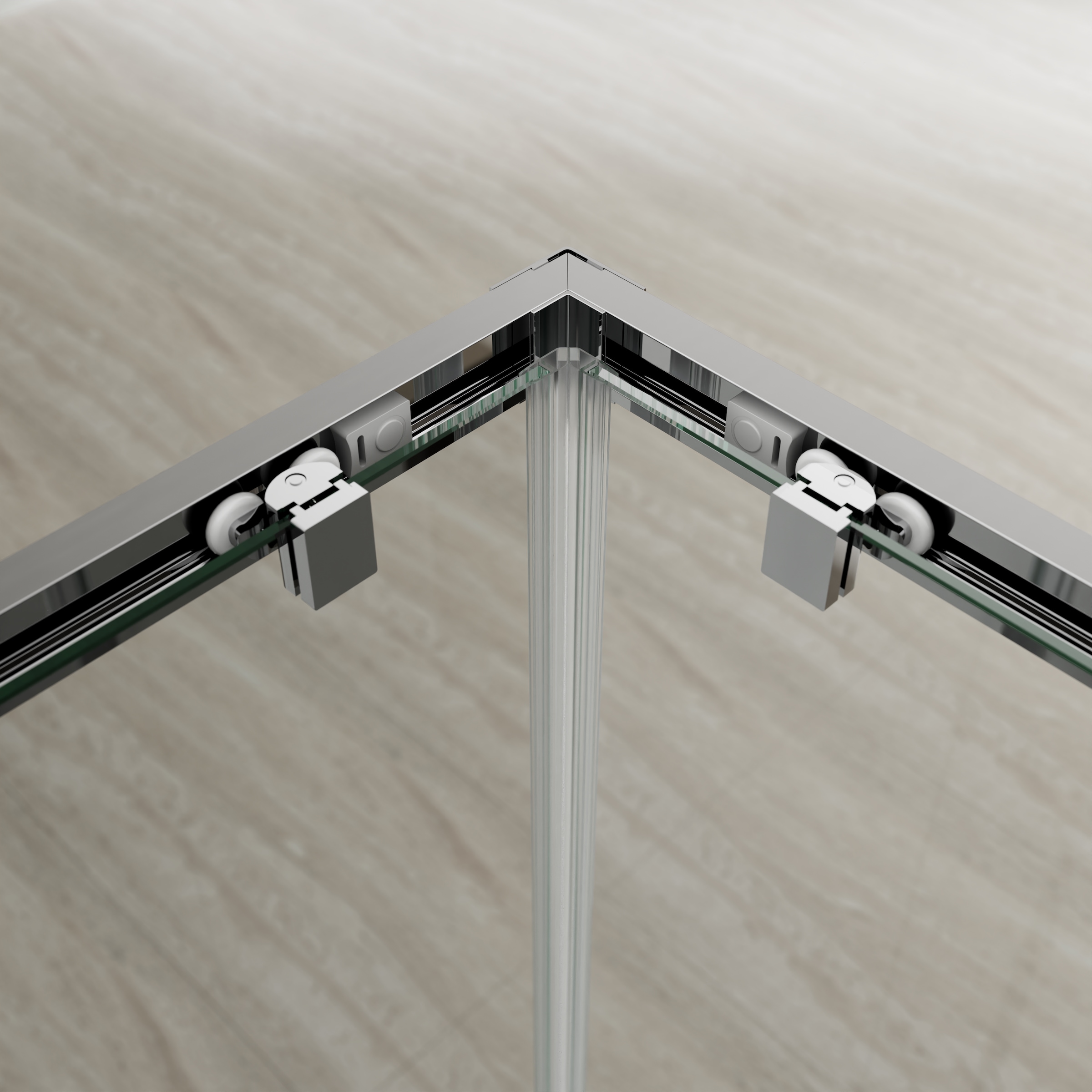 welltime Eckdusche »New Trento« Extrahohe 195cm, verbessertes Rollensystem