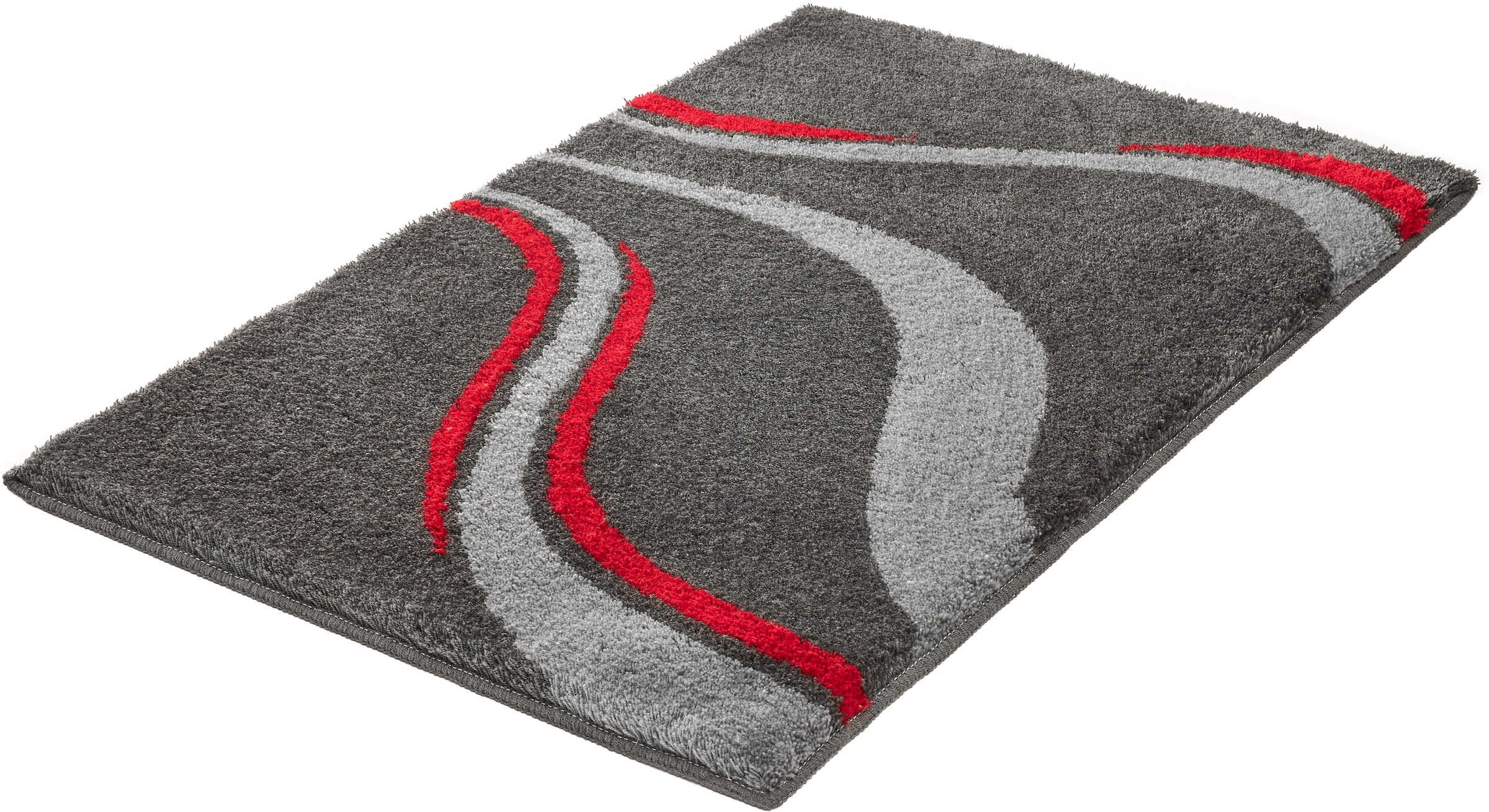 Kleine Wolke, Badematte »»Vento«, Badvorleger, Badezimmer Teppich« Höhe 20 mm rutschhemmend beschichtet fußbodenheizungsgeeignet Badteppich, modernes 