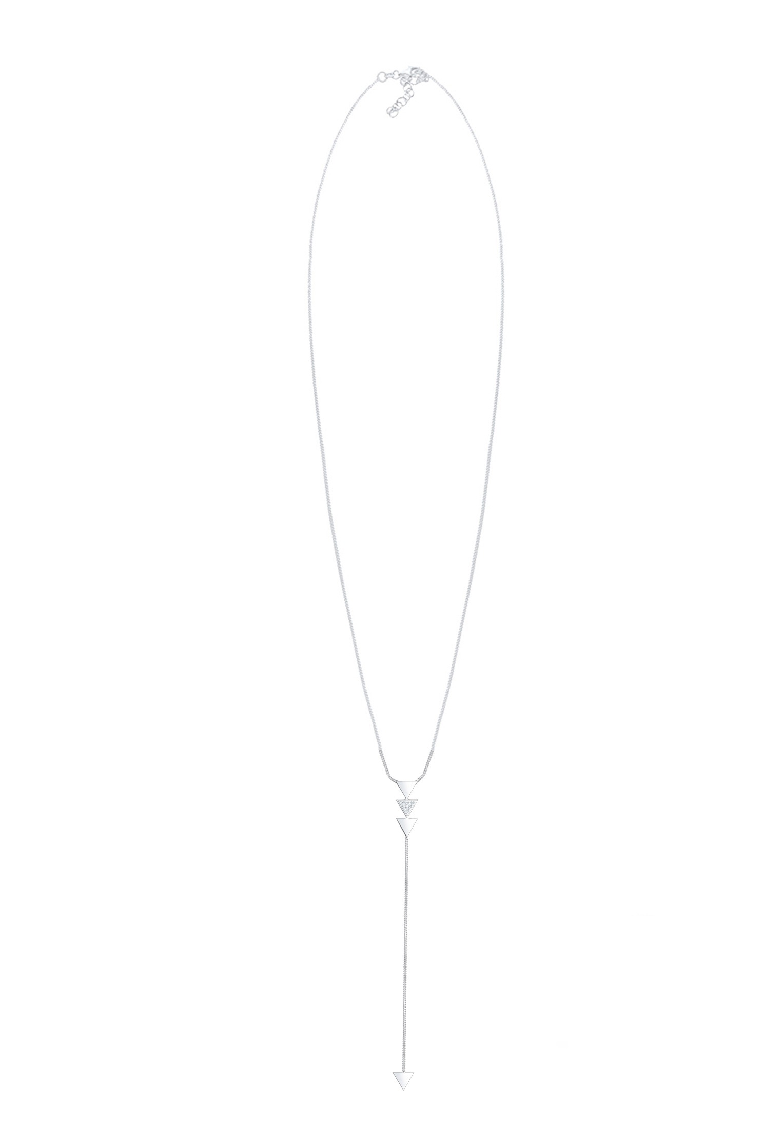 Elli Y-Kette »Halskette Y-Kette Dreieck Glas Kristalle Weiß 925 Sterling Silber«