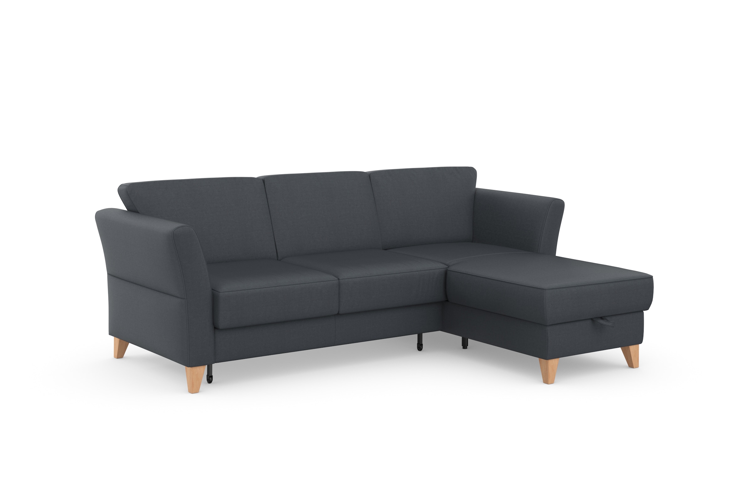 sit&more Ecksofa »Visby L-Form«, Wahlweise mit Bettfunktion und Bettkasten, frei im Raum stellbar