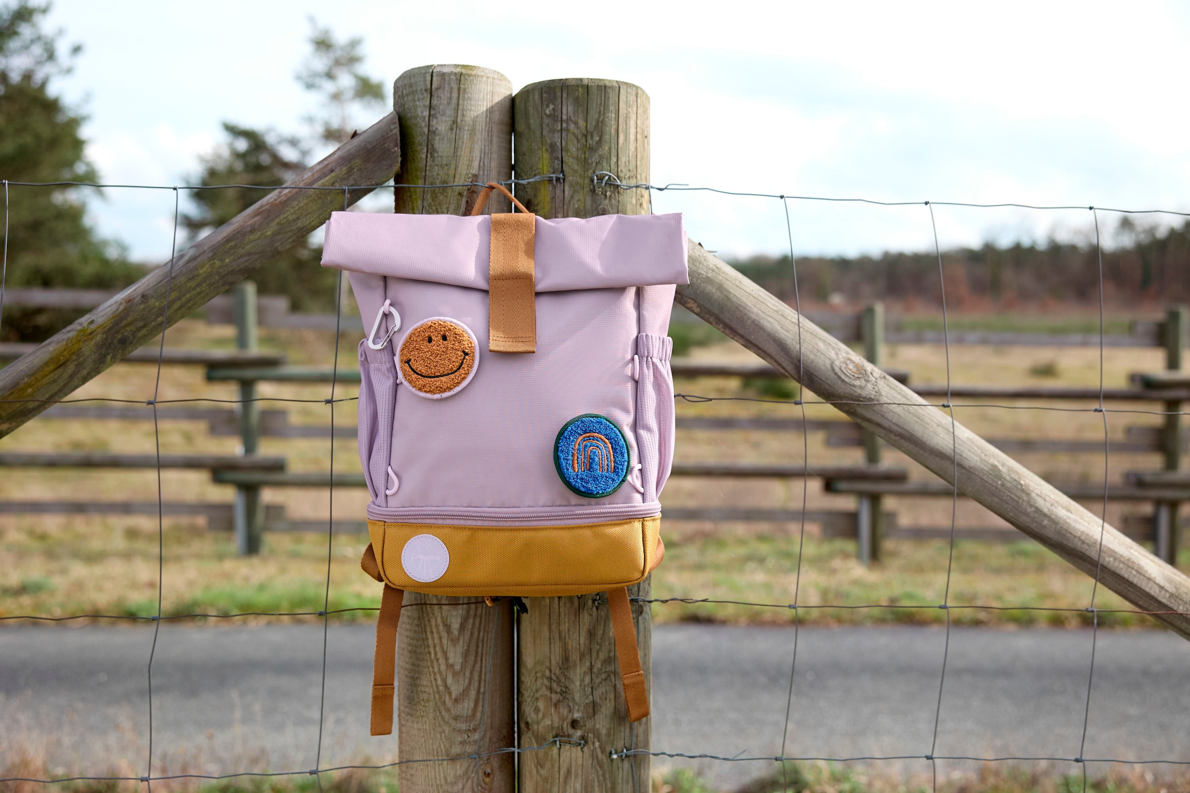 LÄSSIG Kinderrucksack »Little Gang, Mini Rolltop Backpack, lilac«, Reflektoren, aus recycelten PET-Flaschen