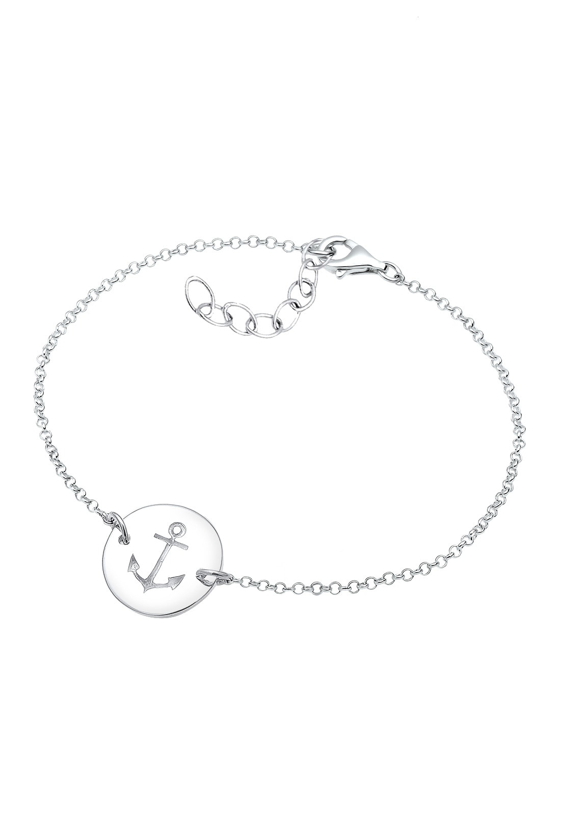 Elli Armkette »Armband Anker Plättchen Geo Trend 925 Silber«