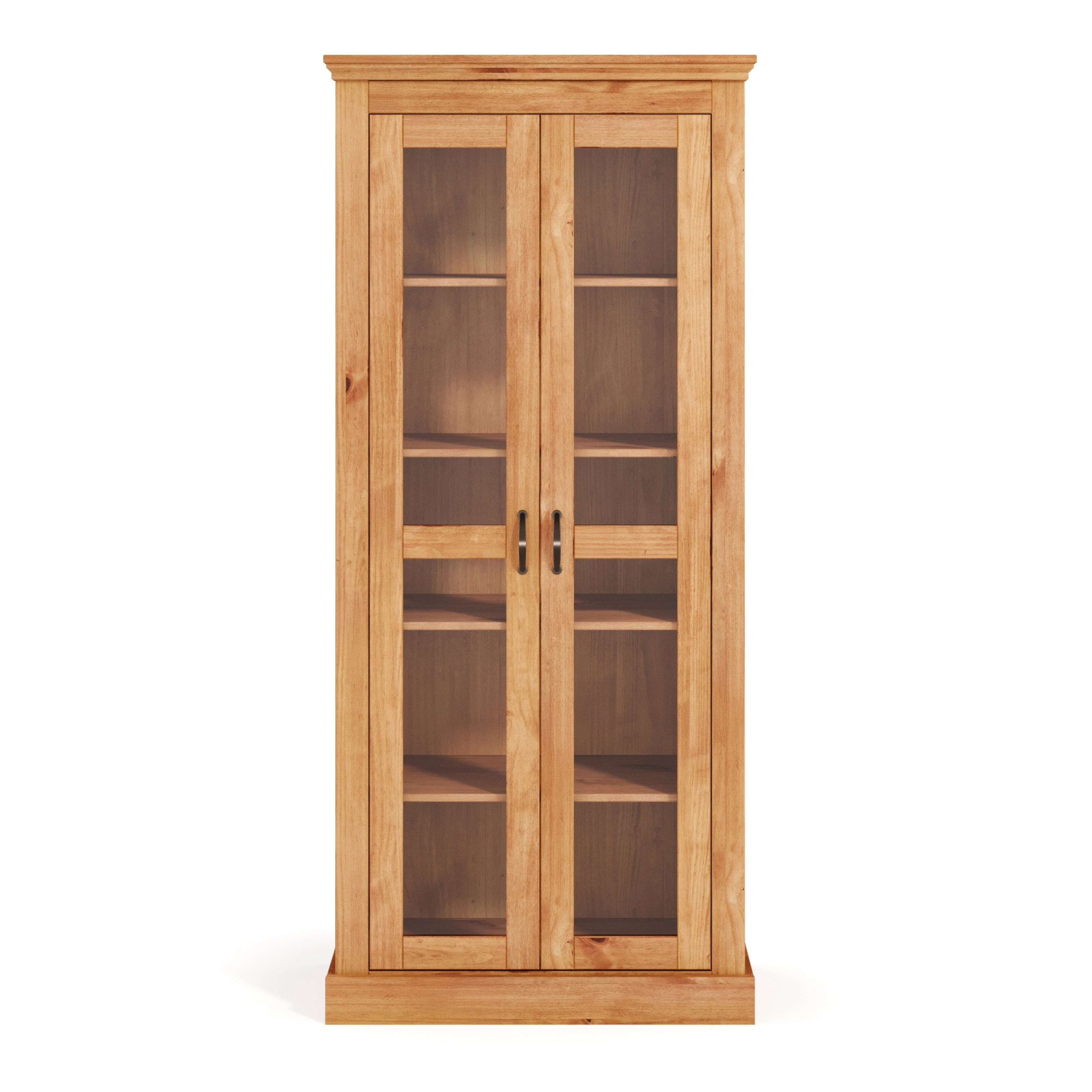 OTTO home Vitrine »Selma, Hochschrank, Standvitrine, Glasvitrine aus massivem Kiefernholz« FSC®, mit Griffen aus antikisiertem Metall, Höhe 180 cm