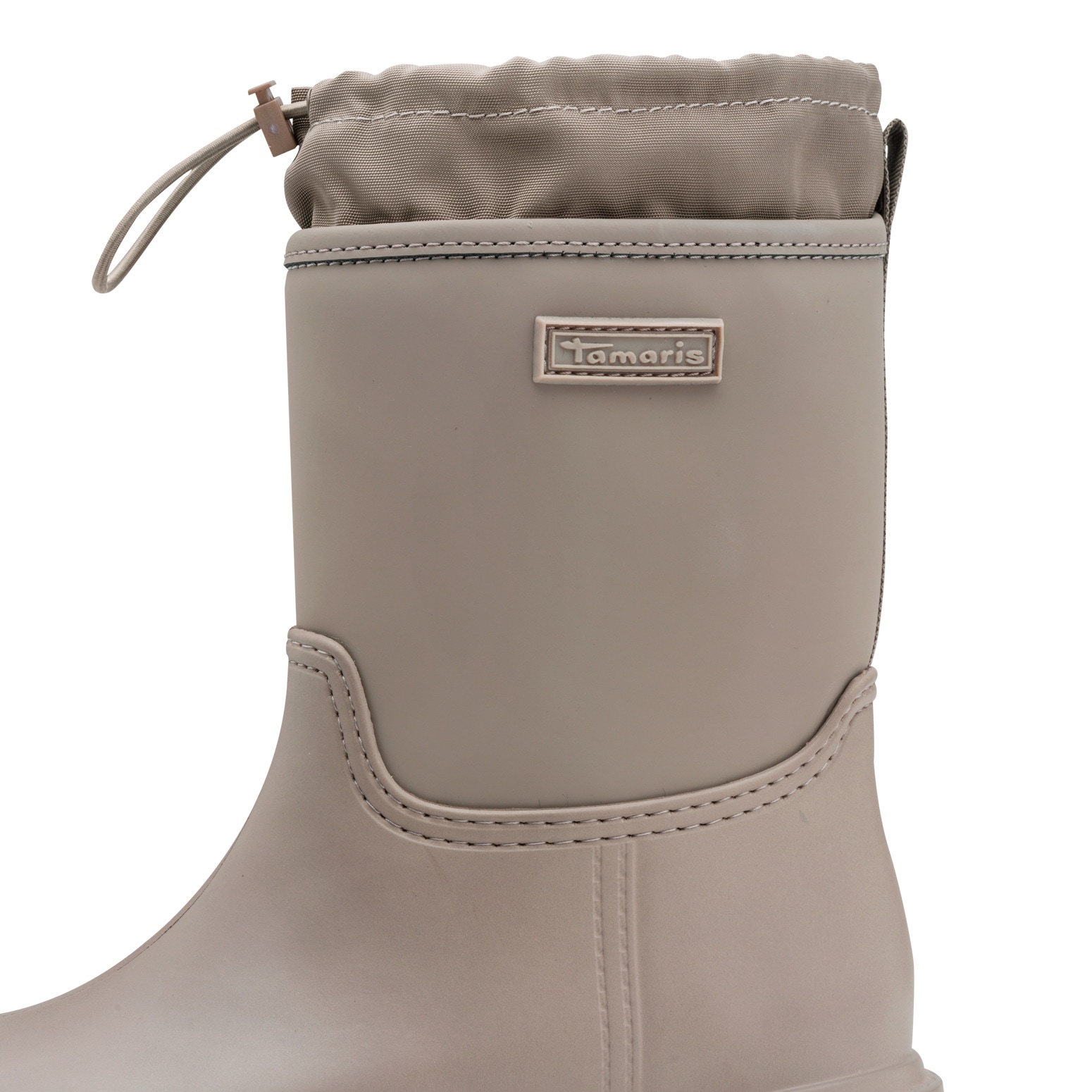 Tamaris Gummistiefel  , Blockabsatz, Boots mit Textileinsatz am Schaftrand