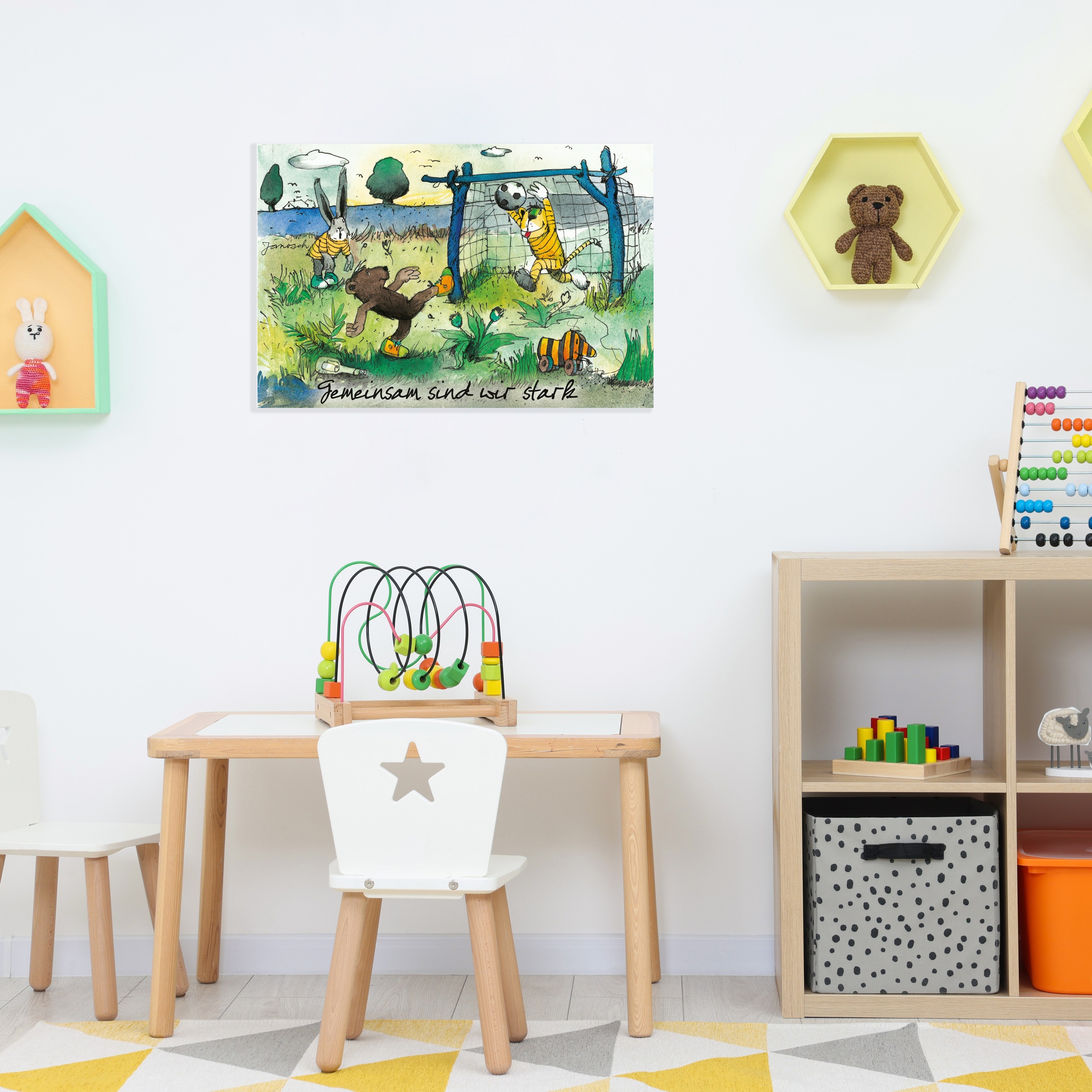 LuckyLinde Wanddekoobjekt »Der kleine Tiger und der kleine Bär - Stark«, (1 St.), Exklusive JANOSCH Kindermotive, Stahlschild
