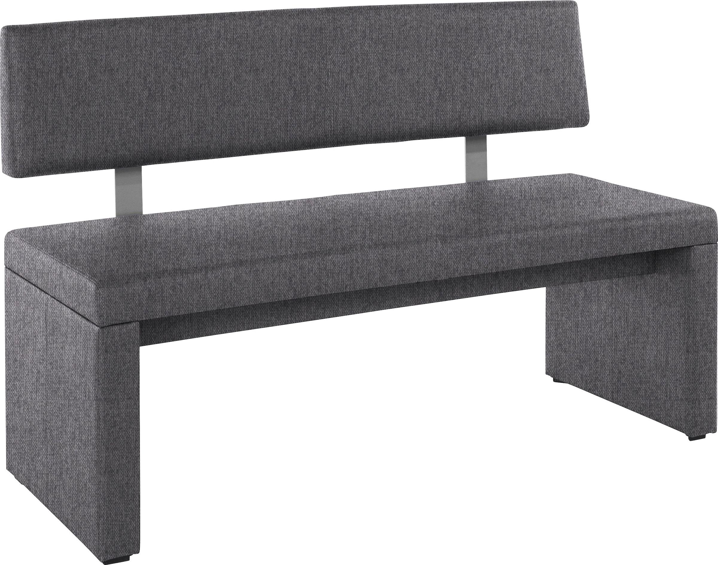OTTO home, »Charissa« mit Lehne, Breite 140, 160 oder 180 cm, dunkelgrau (Capulet 4009) + dunkelgrau (Capulet 4009), Holzwerkstoff, Massivholz,