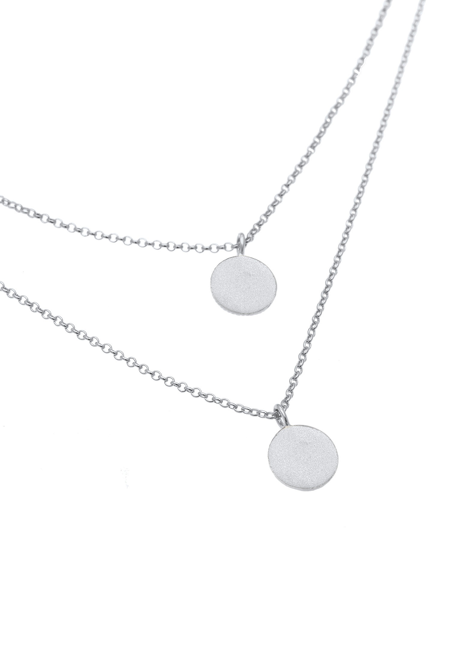 Elli Choker »Halskette Kreis Rund Coin Layer Organic Vintage 925 Silber«