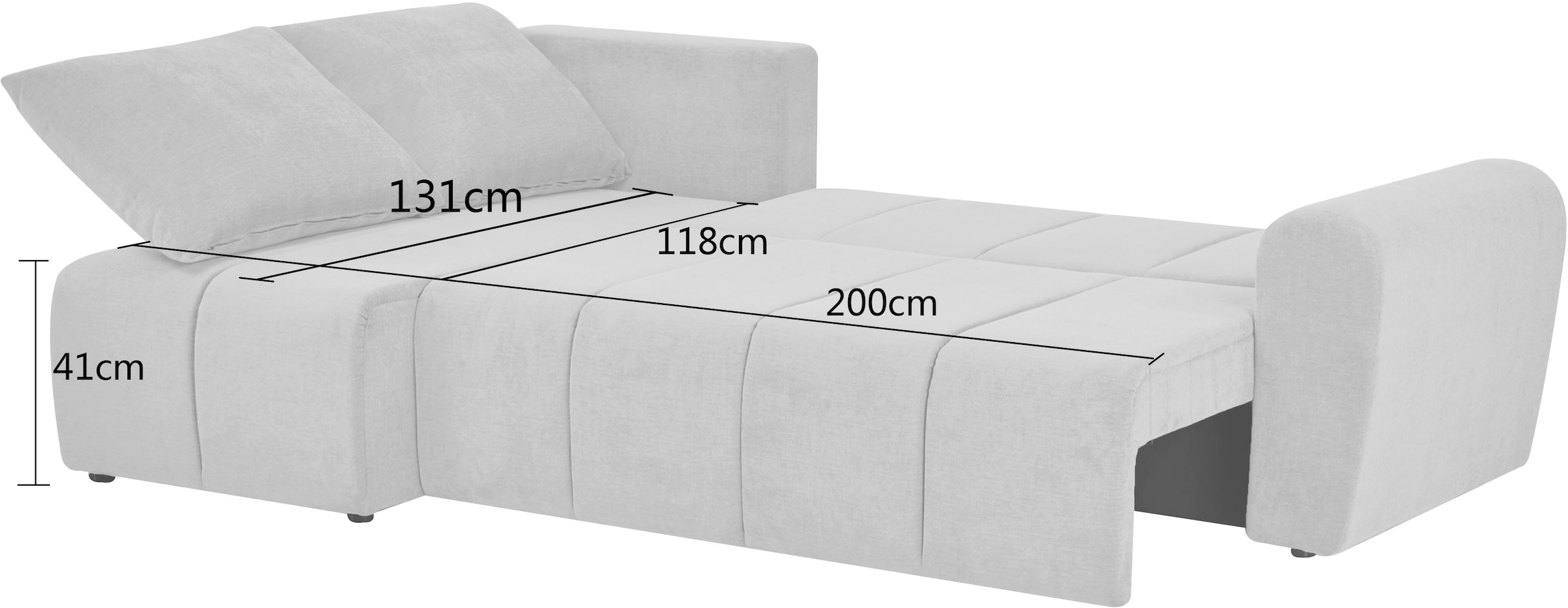 Home affaire Ecksofa »Nortrud, 241 cm, L-Form, mit Schlaffunktion u. Bettkasten« Recamiere rechts / links montierbar, Feinstruktur-Bezug