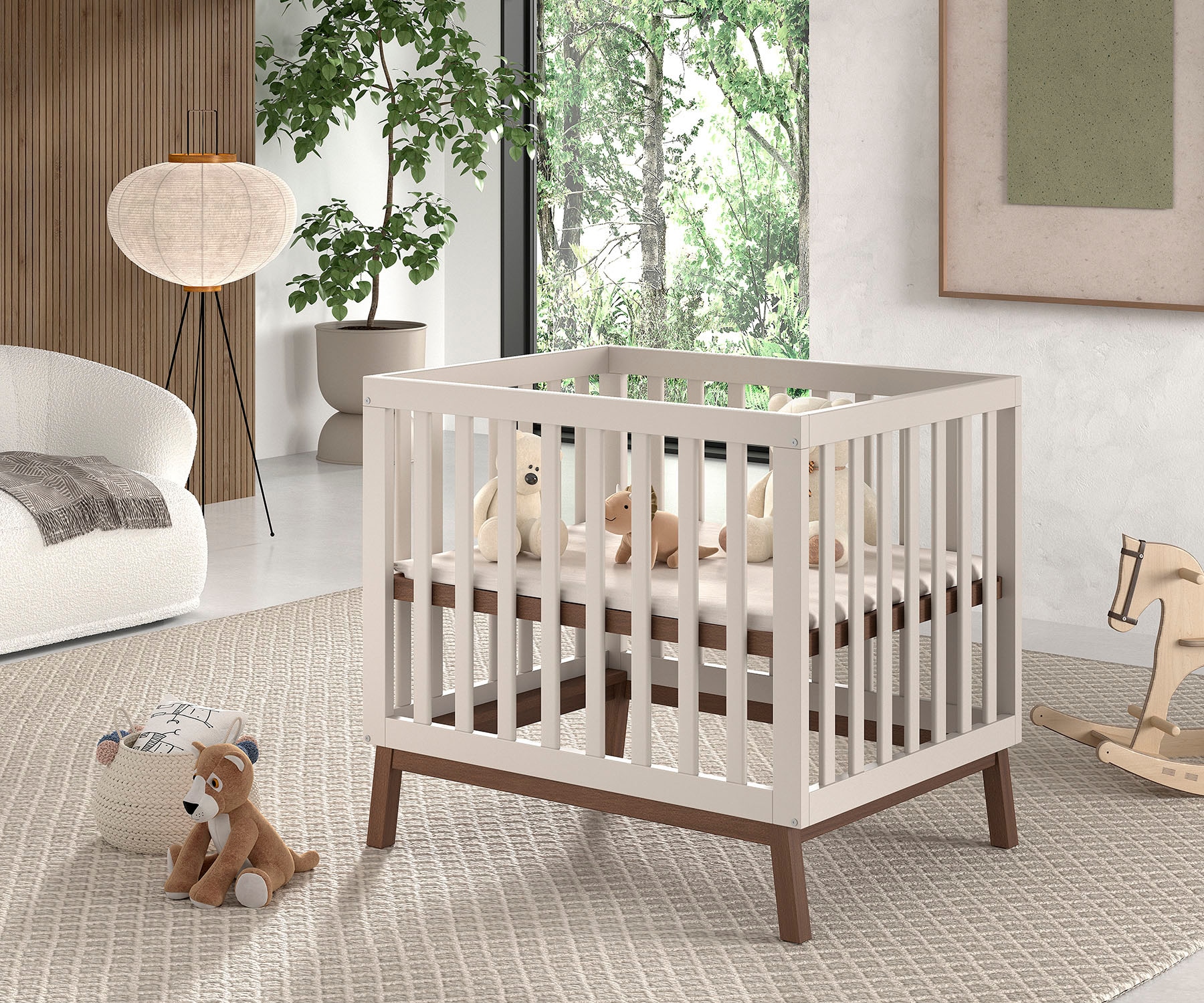 Vipack Laufgitter »Sezane, Spiel- und Kuschelfläche 75 x 95 cm, 3-fach höhenverstellbar« bis 15 kg Farbe Clay Absatz Nussbaumfarbig oder Kiefer massiv nussbaumfarbig