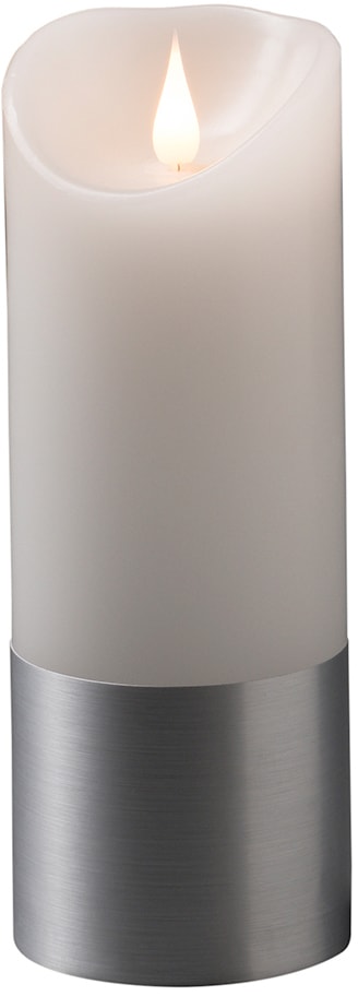 KONSTSMIDE LED-Kerze LED Echtwachskerze, weiß, mit silberfarbener Banderole
