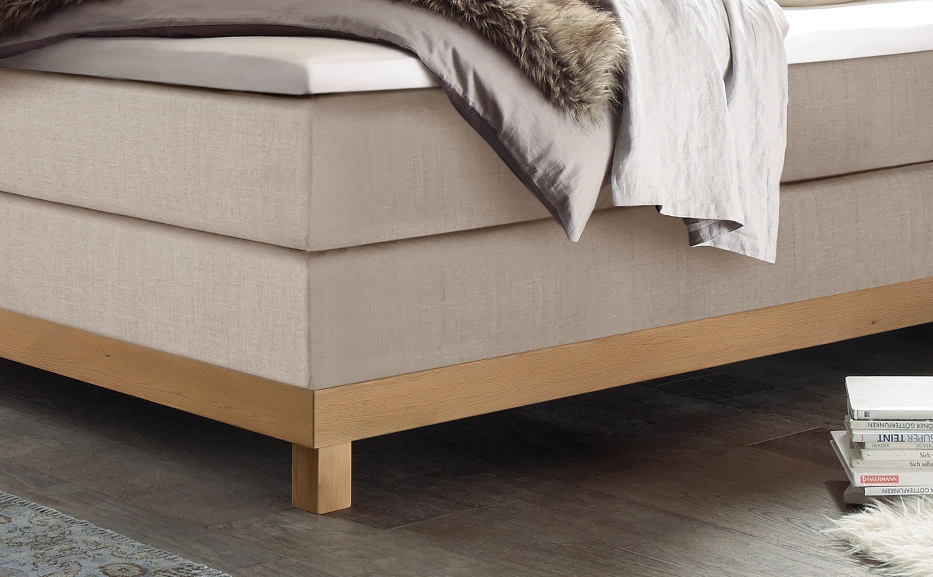 HASENA Boxspringbett »Bella«, inkl. Topper, Massivholzrahmen aus Eiche
