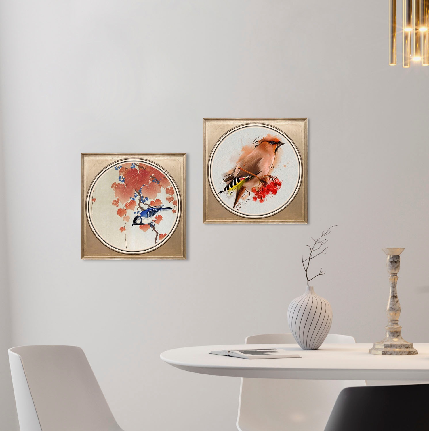 queence Acrylglasbild »Vogel«, Kunst-Vögel-Vogelbilder-Pflanzen-Gemälde, Fine Art-Print in Galeriequalität