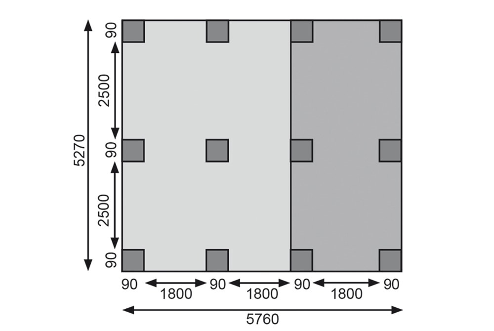 Karibu Doppelcarport »»ECO 2« Variante A , kesseldruckimprägniert« Massivholz 509 cm KDI aus Masivholz