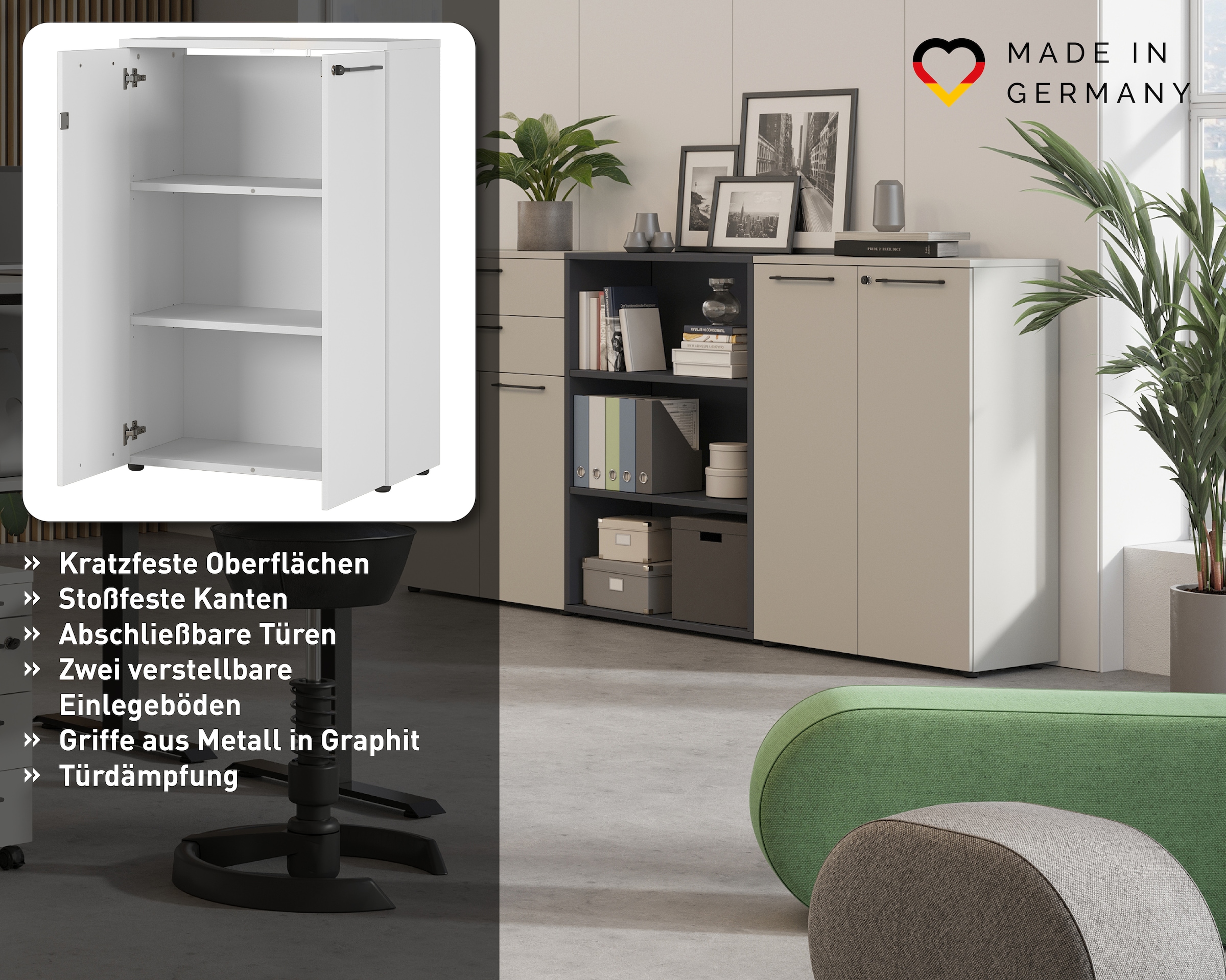 GERMANIA Aktenschrank »Agenda« opt. mit Schublade, Maße 80x120 cm, Made in Germany