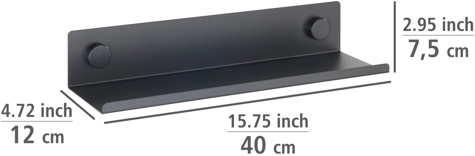 WENKO Küchenregal »Modell Jet M«, Regal für die Wand, Industrial Style, pulverbeschichtetes Metall