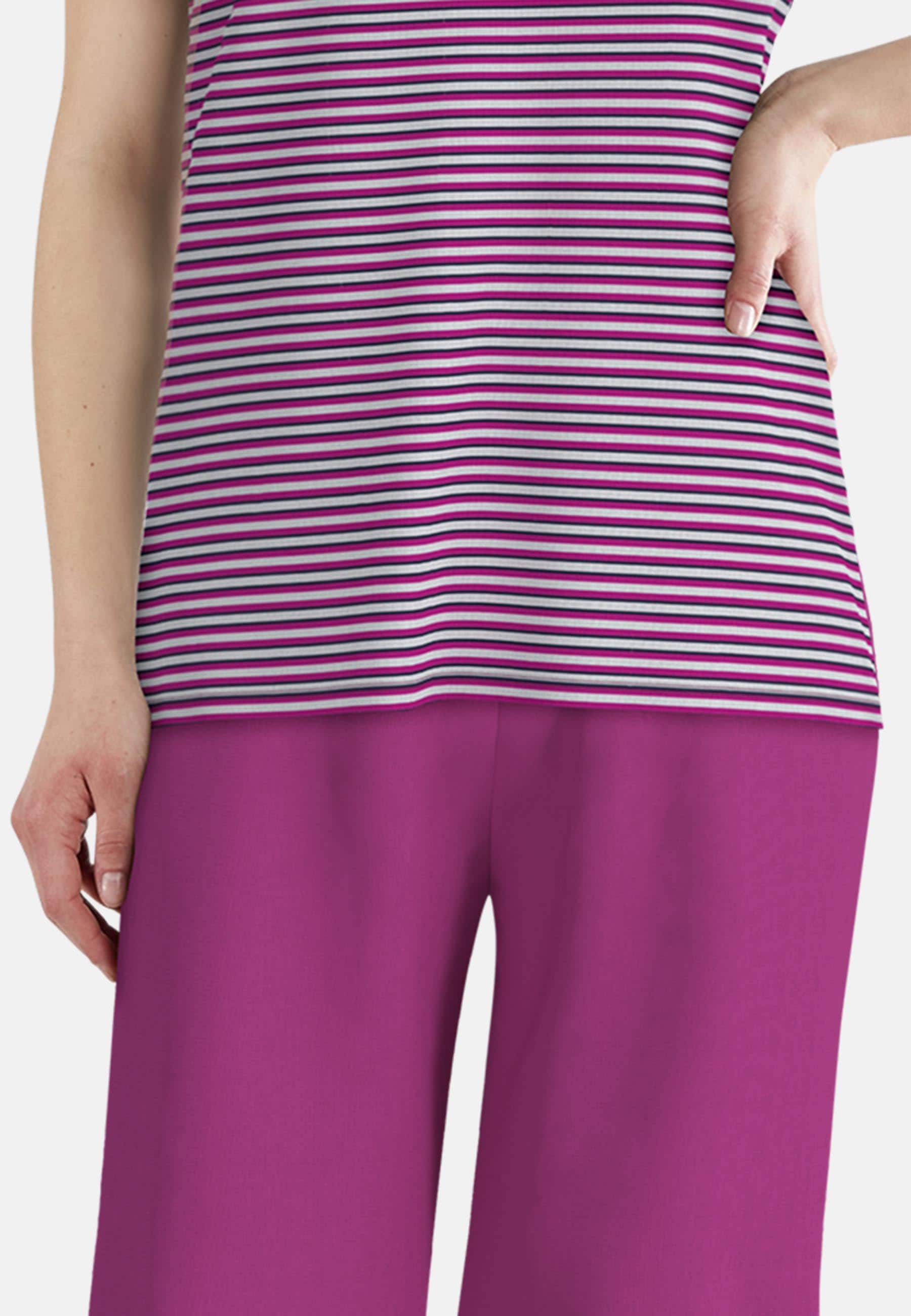 GÖTZBURG Shorty atmungsaktiv, gestreift, Kurzarm, Rundhalsausschnitt, Baumwolle