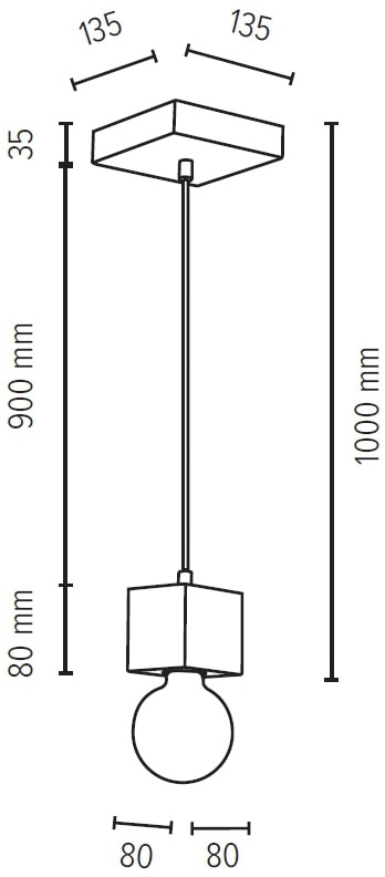 SPOT Light Pendelleuchte »STRONG«, 1 flammig, Leuchtmittel E27 | ohne Leuchtmittel, Hängeleuchte, Echtes Beton, Ideal für Vintage-Leuchtmittel